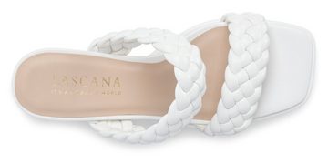 LASCANA Pantolette Mule, Sandale, offener Schuh, raffinierte Riemchen im Flecht-Design