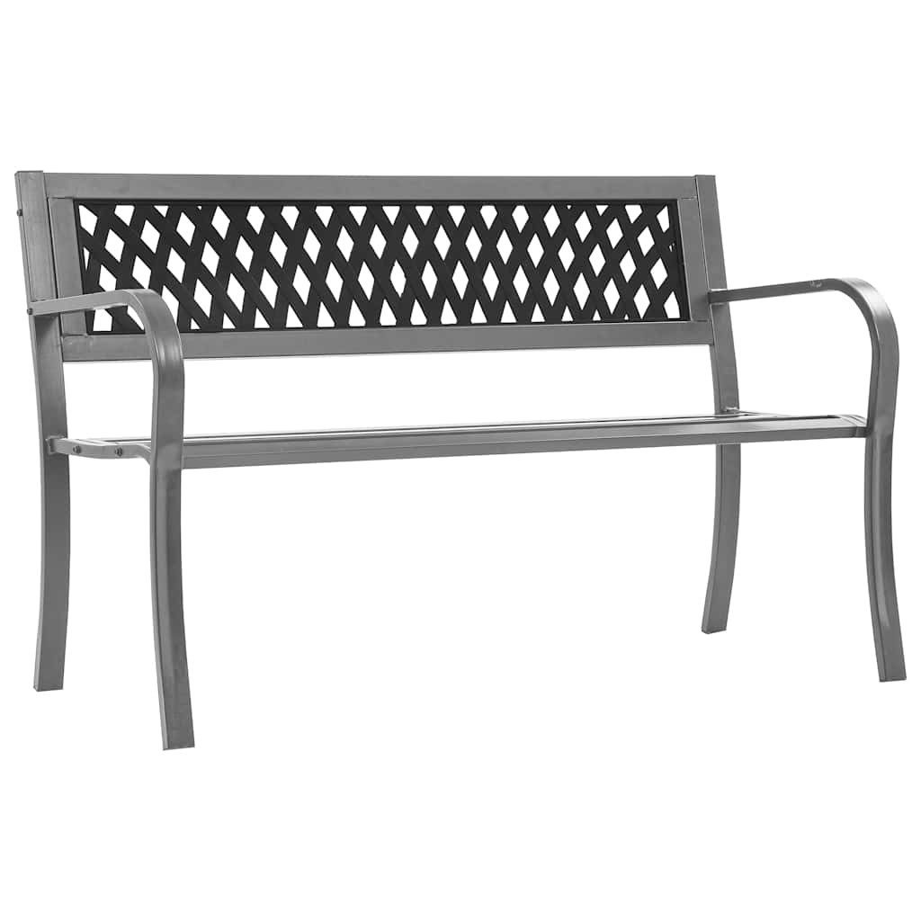 Gartenbank Gartenbank Schwarz 120 cm Stahl