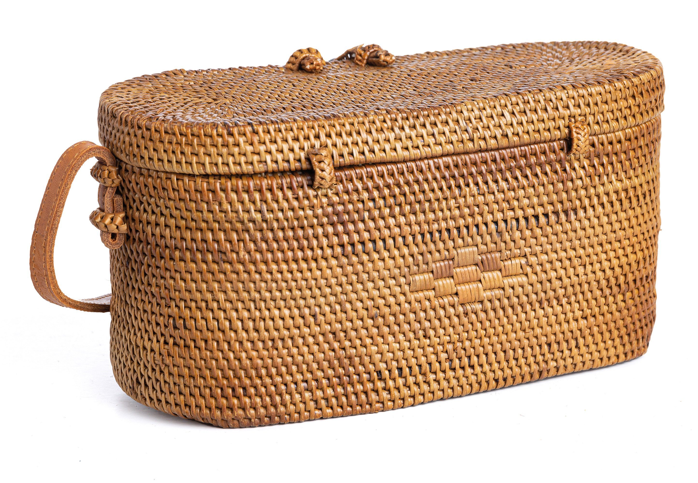 Der Trachtler Basttasche Korbtasche Bali Bag in ovaler Form, handgefertigt in Bali