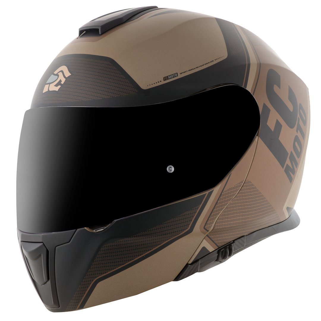 FC-Moto Motorradhelm Novo Circuit Klapphelm, integriertes Sonnenvisier
