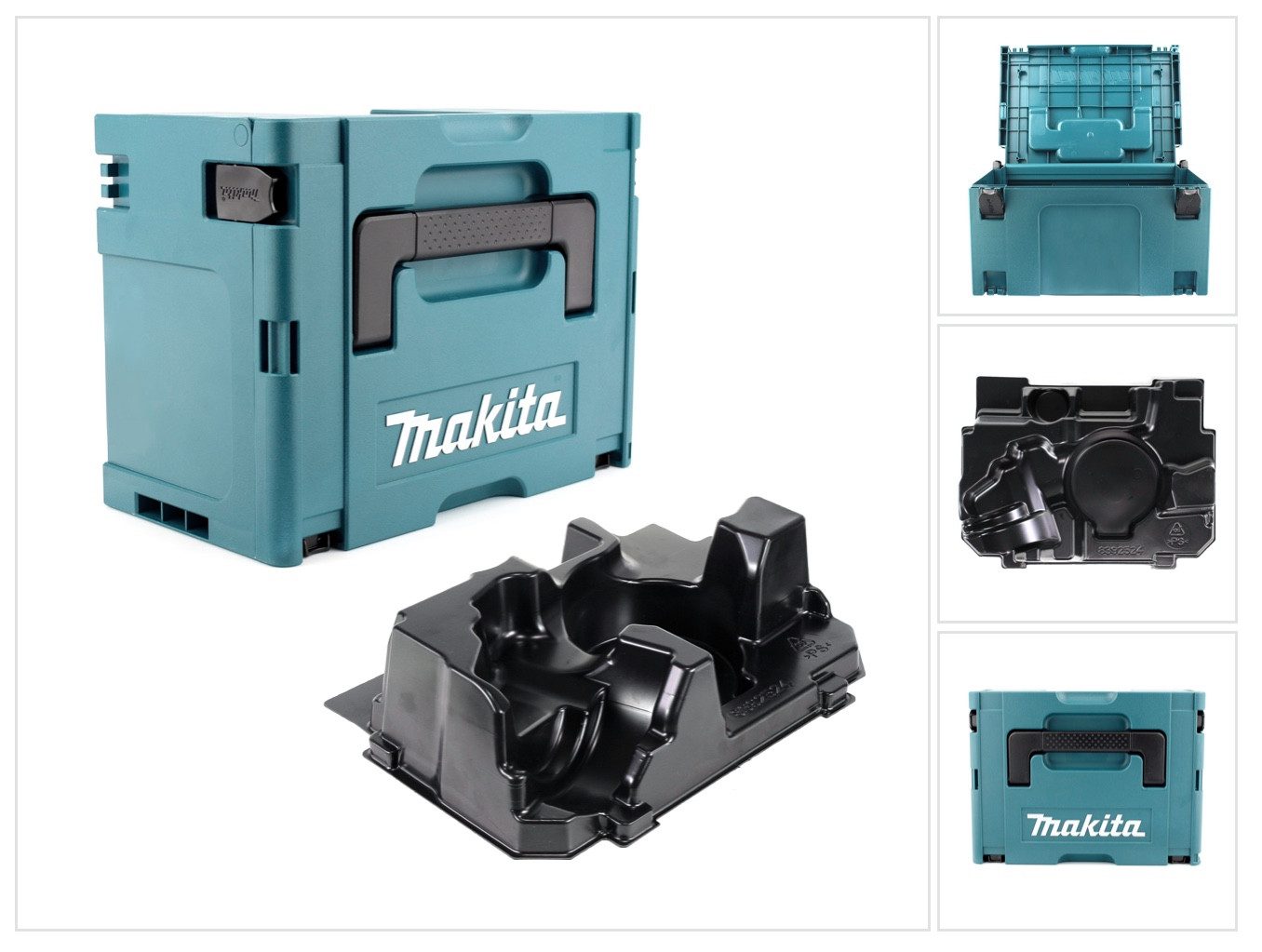 Makita Werkzeugkoffer MAKPAC 3 Kunststoffkoffer (821551-8) + Einlage für Winkelschleifer