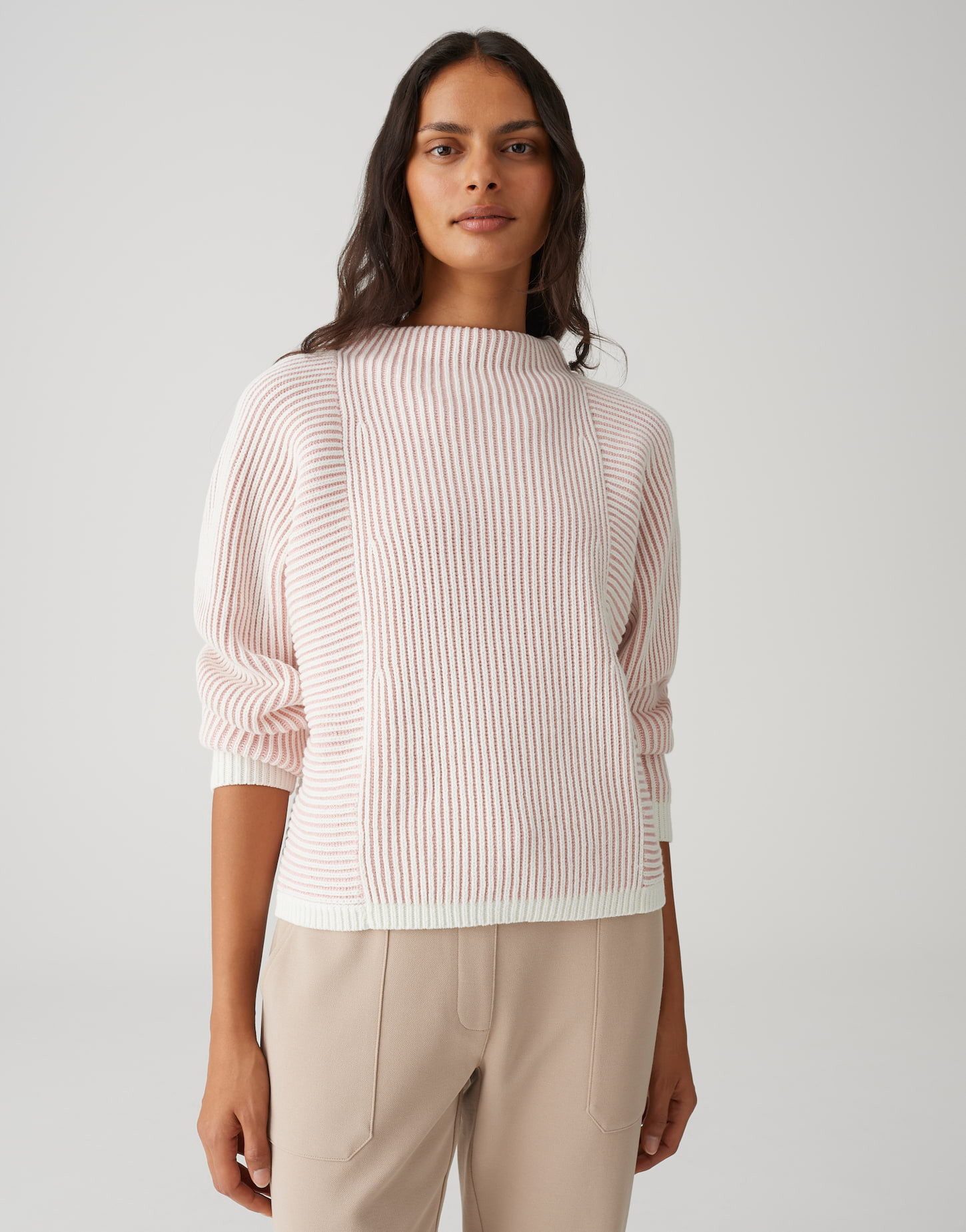 OPUS Strickpullover POZOLI mit dynamischen Streifenstrick Lockere Passform, günstig online kaufen