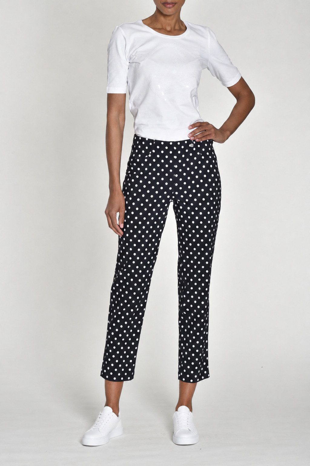 ROBELL Stretch-Hose BELLA Bengaline Punkte Print ein echter Hingucker !!! Punkte Print ° ° °