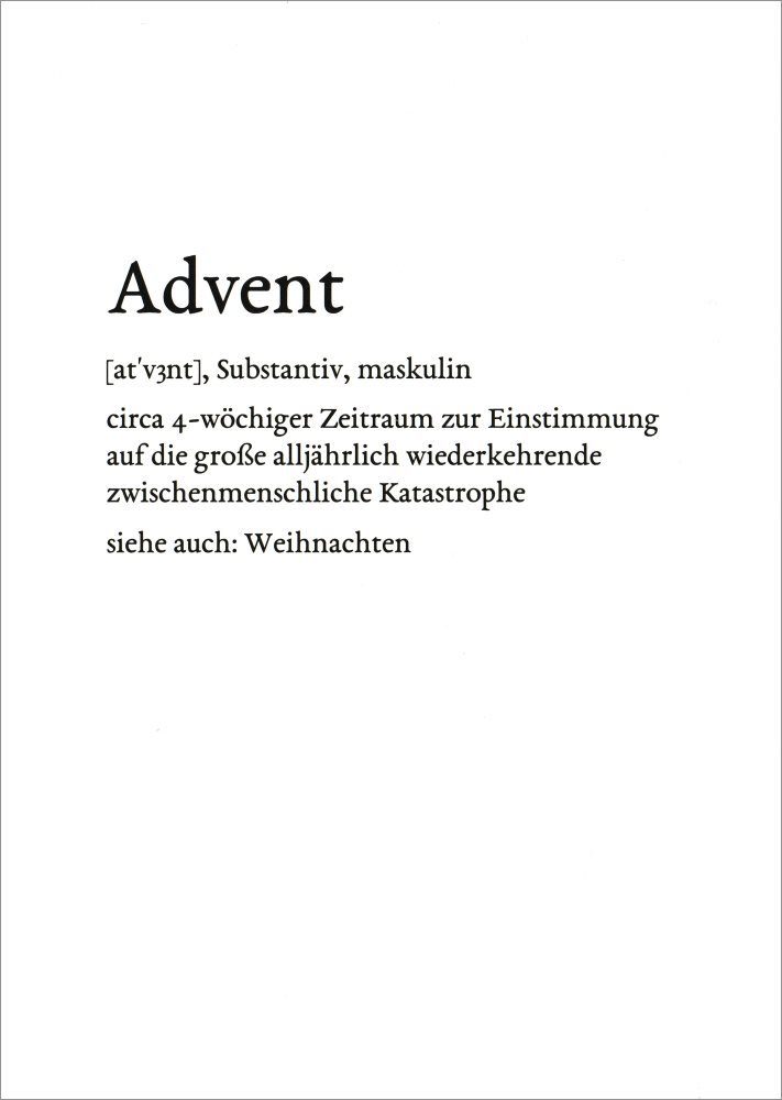 Postkarte Lexikarte "Advent"