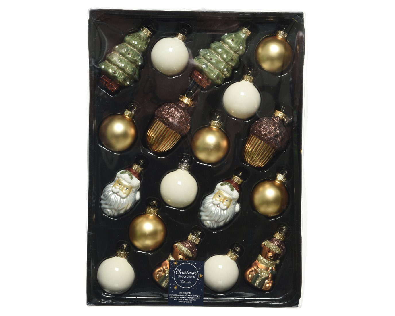 Decoris season decorations Christbaumschmuck, Weihnachtskugeln Glas 4cm
