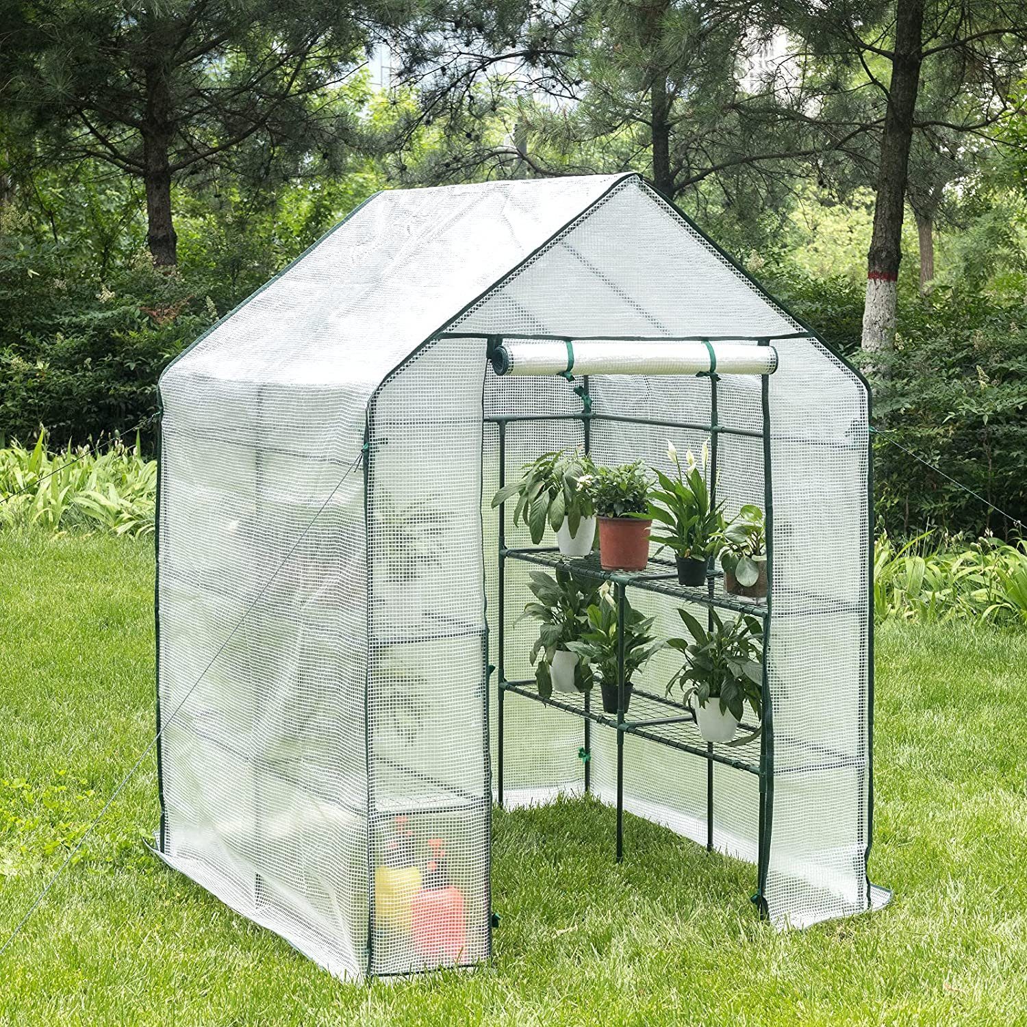 Woltu Gewächshaus, PE halbtransparent wasserdicht wetterfest günstig online kaufen