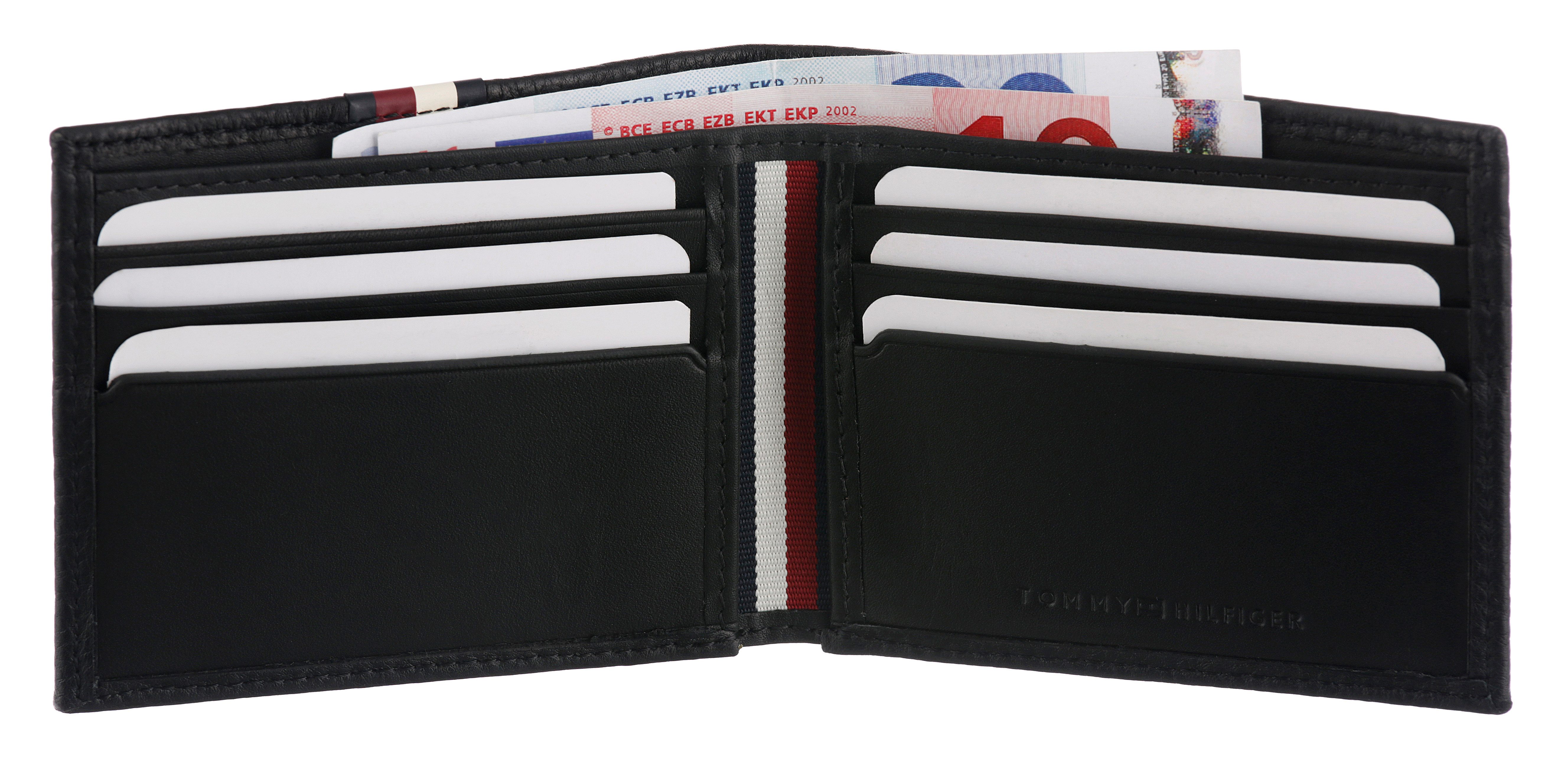 Tommy Hilfiger Geldbörse TH PREM LEA MINI CC WALLET, Unisex Geldbeutel, Portemonnaie mit Logo-Schriftzug und Logoflag