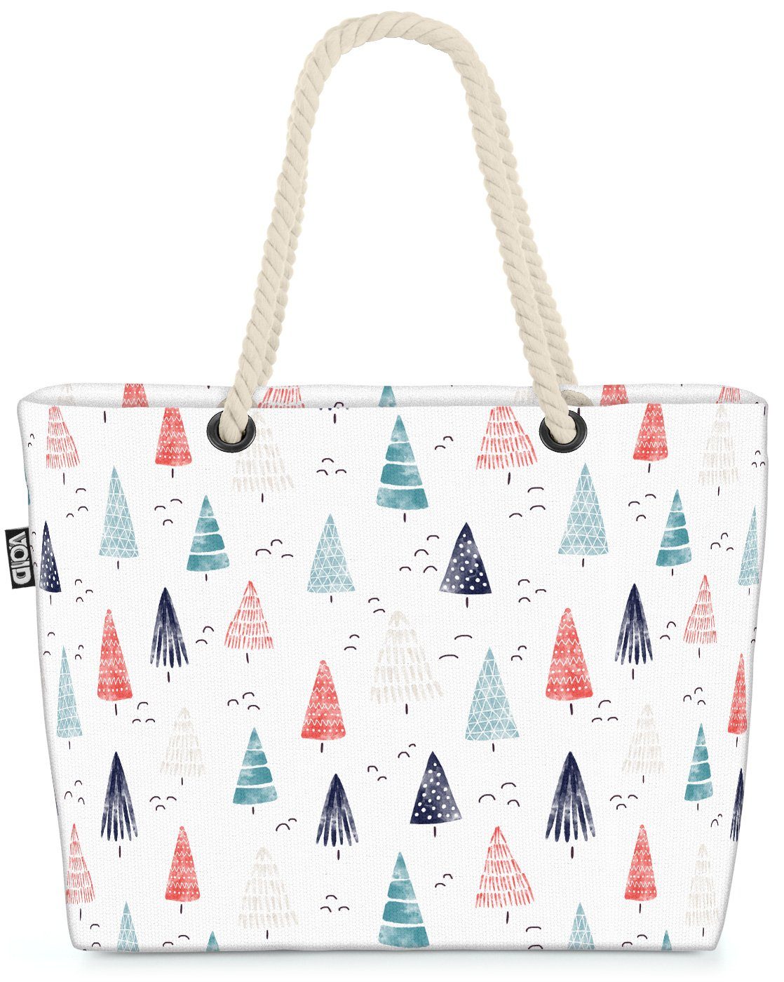 VOID Strandtasche (1-tlg), Weihnachtswald Beach Bag Skandinavisch Wald Muster Design Nadelwald Wandern