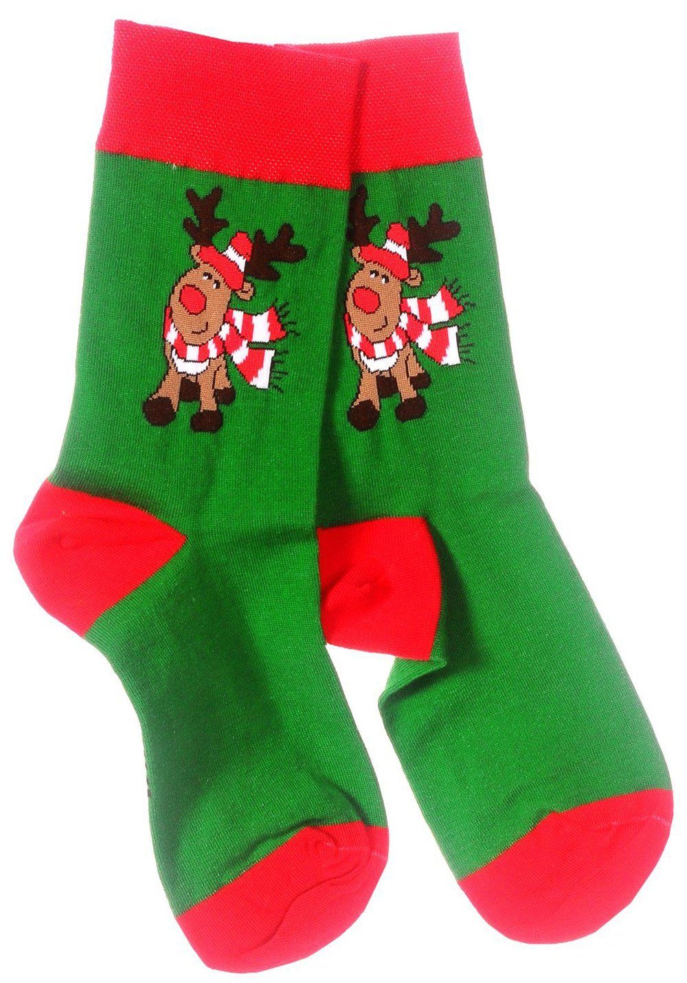 Martinex Socken Weihnachtssocken mit Rentier Motiv in Grün Socks ...