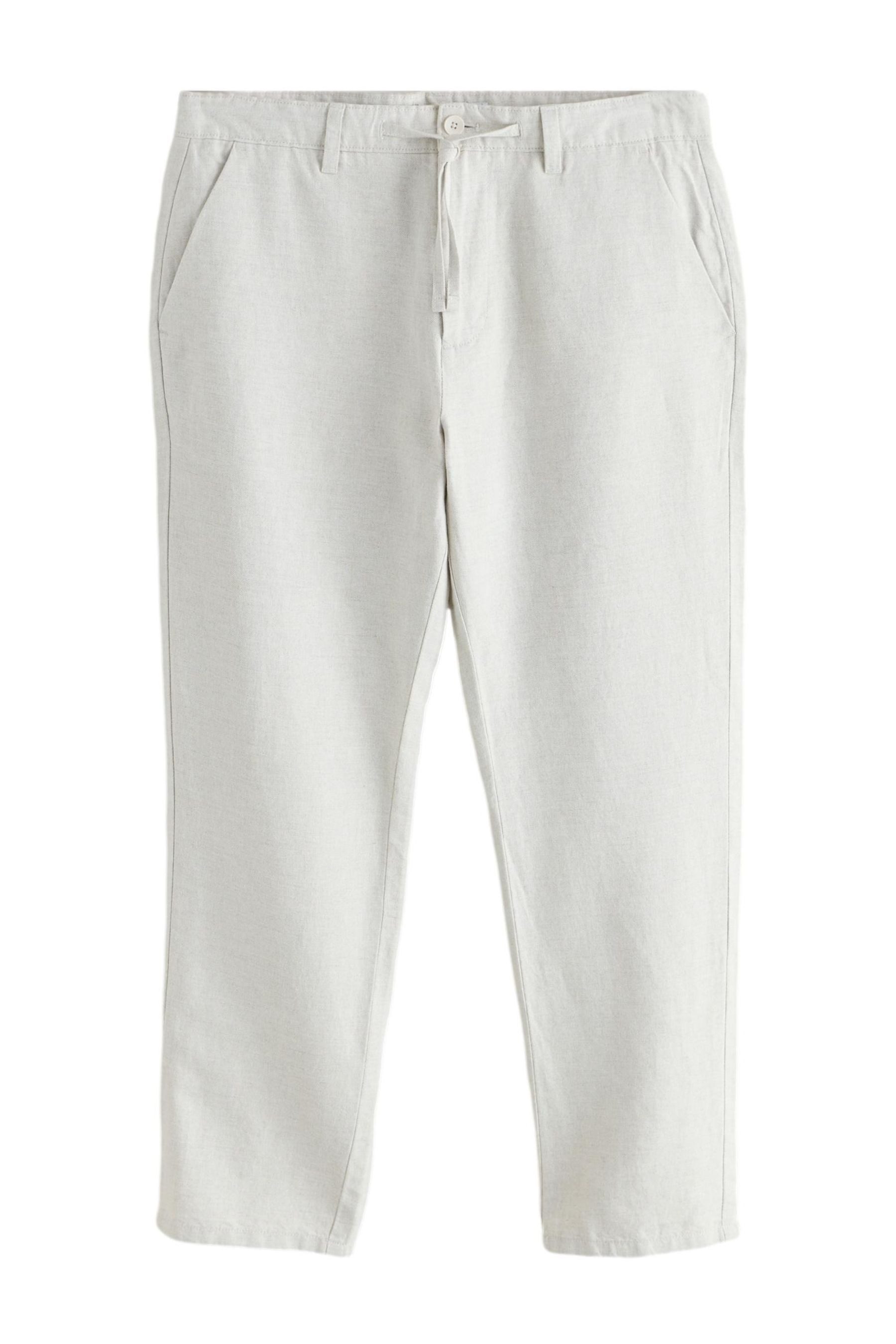 Chinohose Slim Fit Chinohose aus Baumwoll-Leinengemisch
