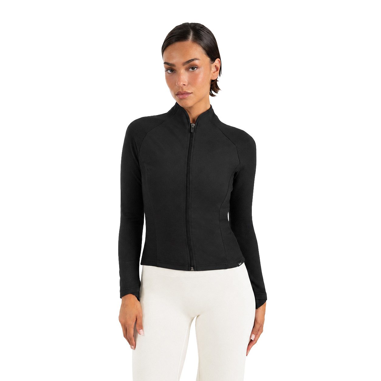 Smilodox Trainingsjacke Solvea Damen, Sportjacke, Shaped Fit, Gymkleidung, Sportjacke Figurbetont, Stehkragen, Reißverschluss, Jacke für Fitness, Yoga