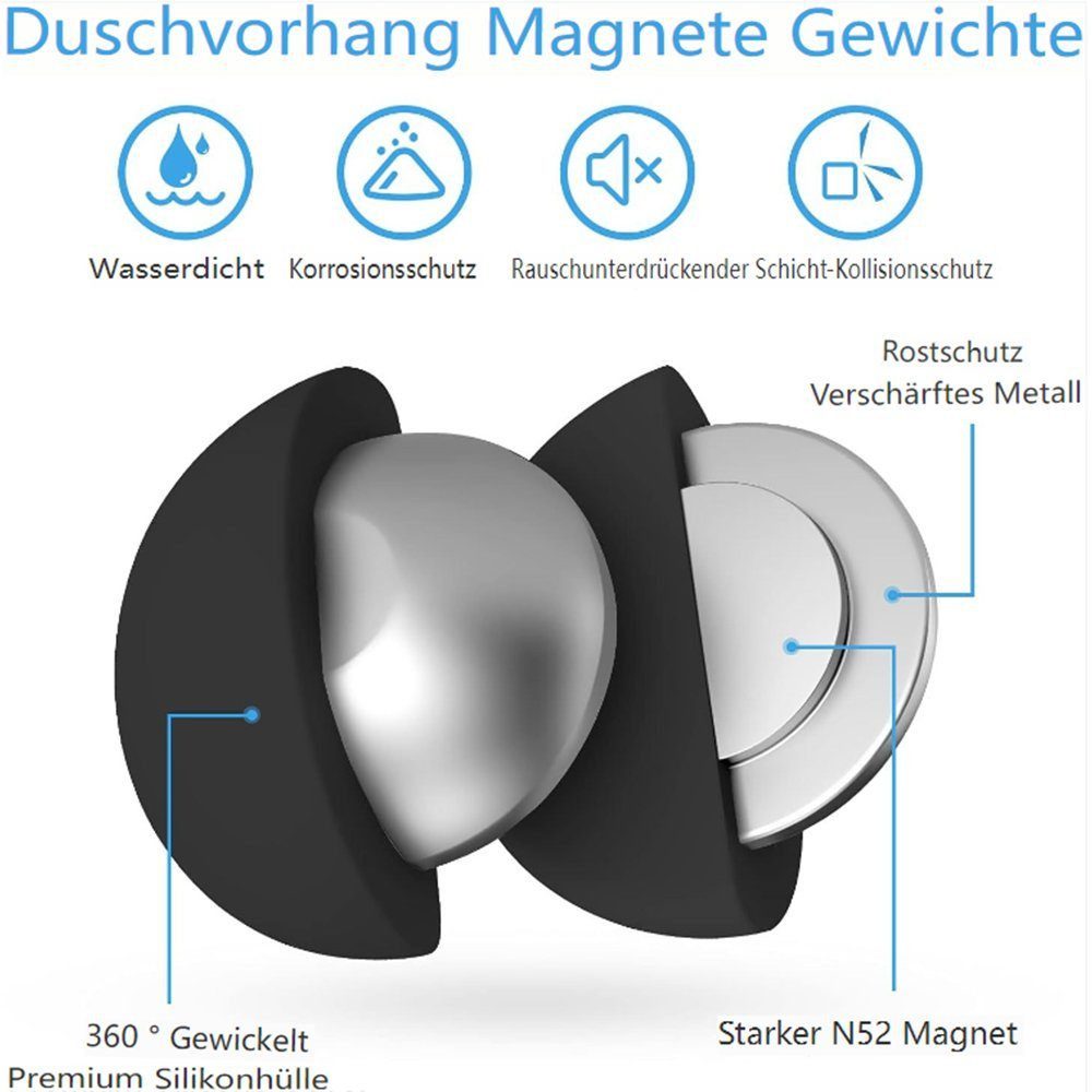 FELIXLEO Duschrollo Duschvorhang-Gewichte silikonbeschichtete Starke Duschv günstig online kaufen