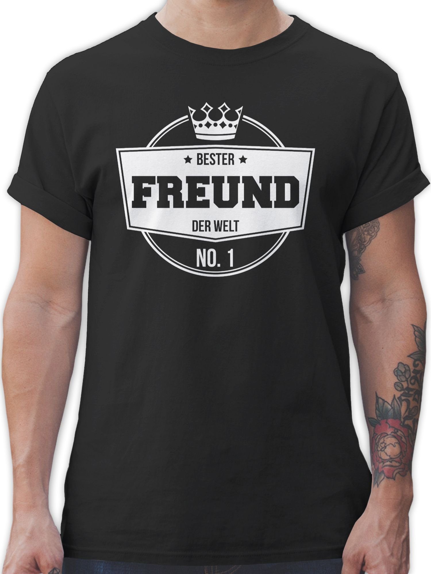 Shirtracer T-Shirt Bester Freund der Welt Herren & Männer Geschenke 1 Schwarz
