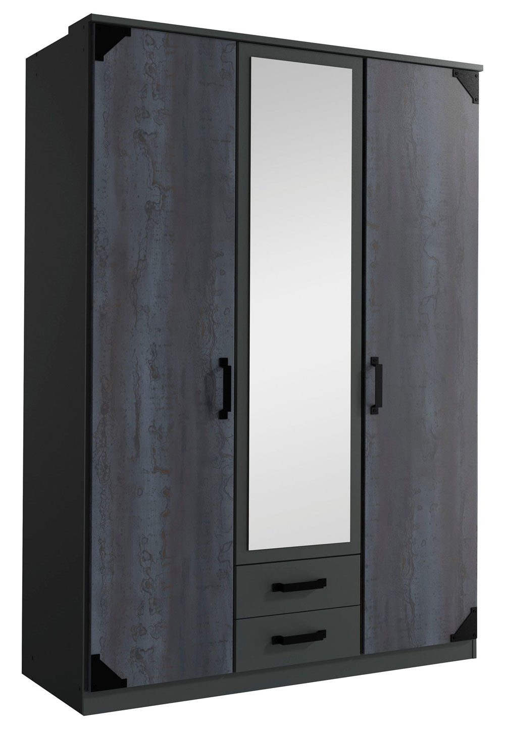 Wimex Kleiderschrank Bochum (Bochum, 1-St., Kleiderschrank) 135x58x199cm Graphit Digitalprint Steel Optik