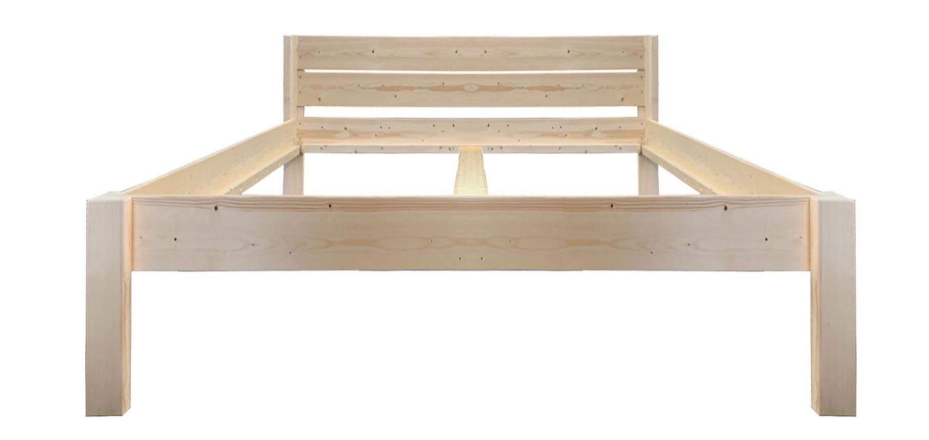 LIEGEWERK Holzbett Designbett mit Kopfteil Bett 90x200 100x200 140x200 180x200 200x200, Massivholzbett aus naturbelassenem Vollholz