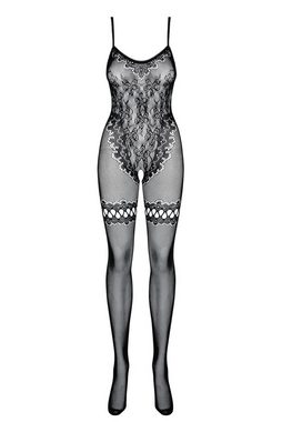 Obsessive Bodystocking-Ouvert Netz Bodystocking ouvert mit Blumenmuster, schwarz, Made in EU