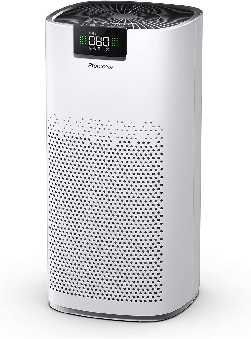 Pro Breeze Luftreiniger Hepa 13 Filter mit UV-C Lampe, Luft Ionisierer & Aktivkohlefilter, für 140 m² Räume, Air Purifier mit Luftqualitätsmesser - bis zu 99.95% Filterleistung