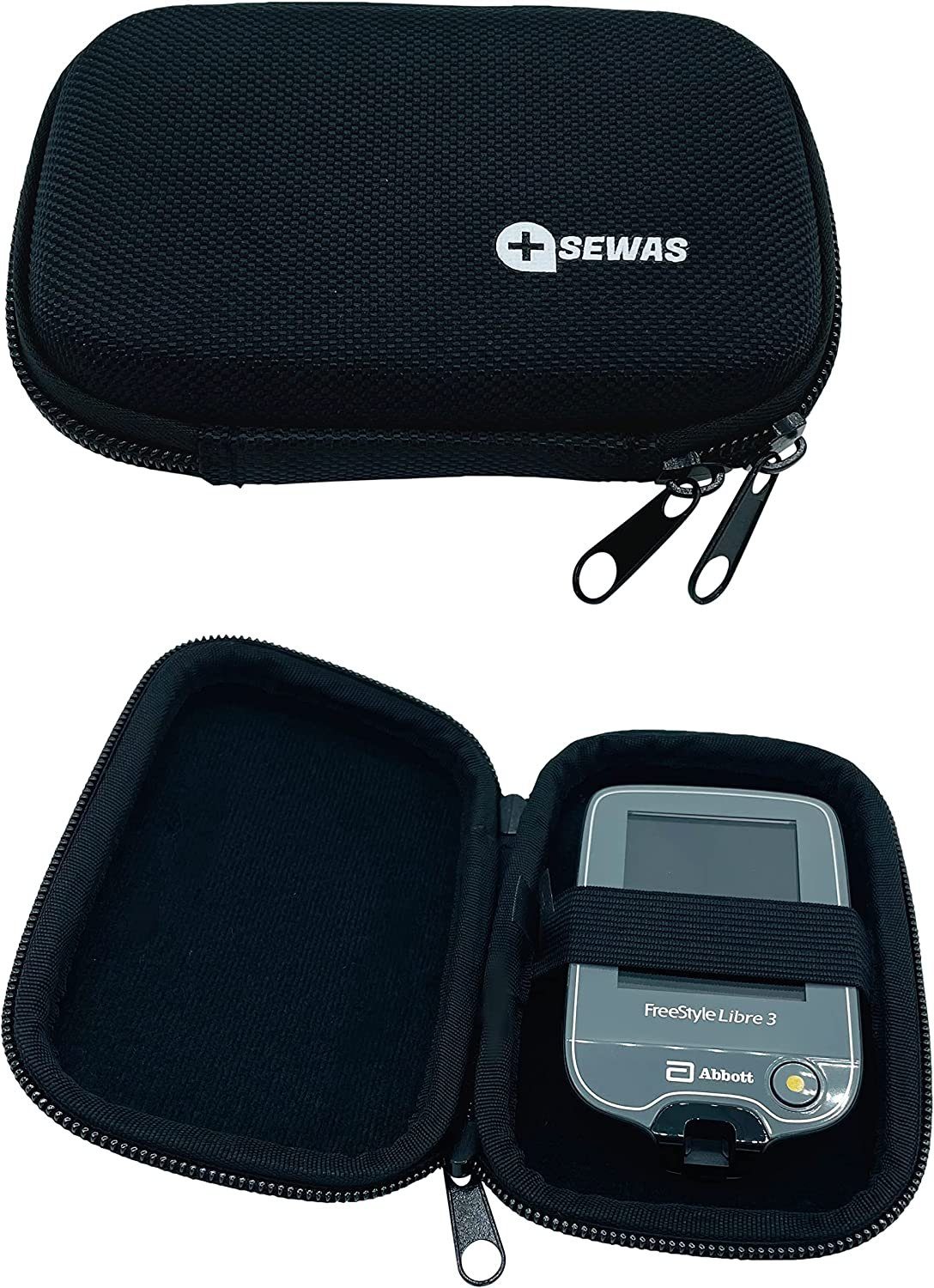 SEWAS Diabetic Care Aufbewahrungstasche Tasche Hardcase Gürteltasche Freestyle Libre Messgerät 3, Gürtelschlaufe, Stoßfest, passgenau, wasserabweisend – Bild 5 von 5