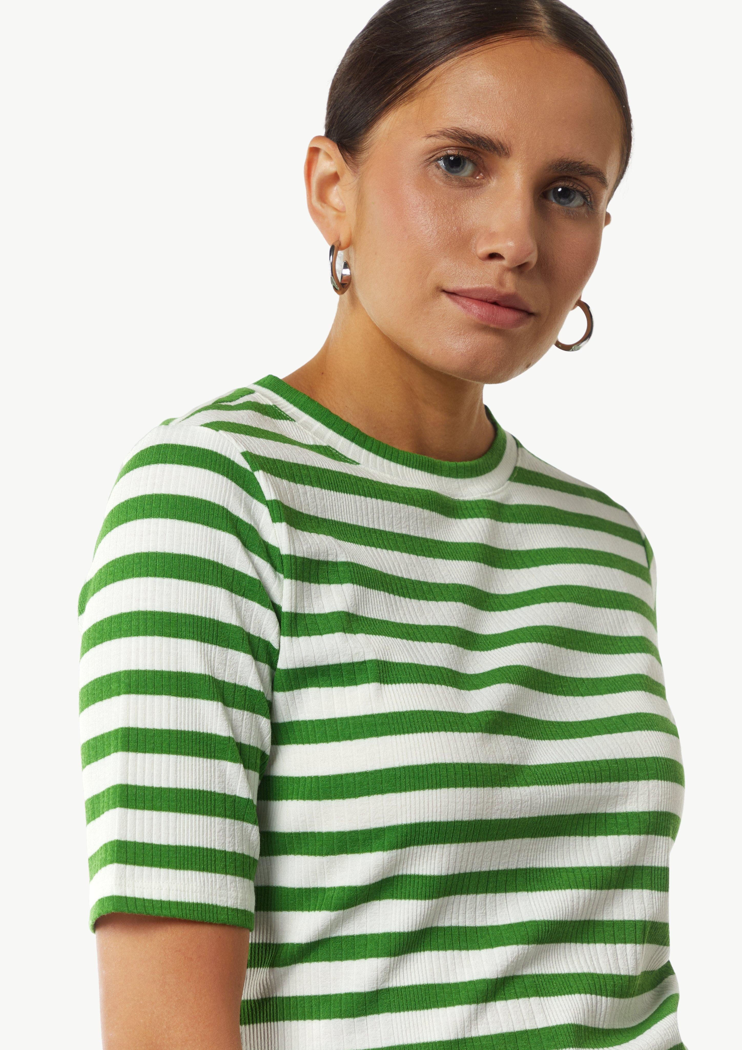 Comma Kurzarmshirt Ringel-T-Shirt aus Rippware günstig online kaufen