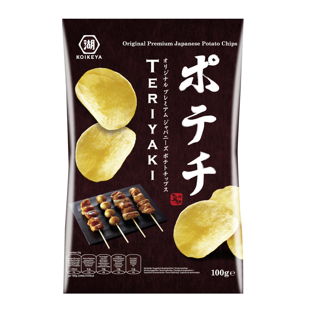 Koikeya Knabberei, Koikeya Kartoffelchips mit Teriyaki Geschmack Original Japanisch 100g