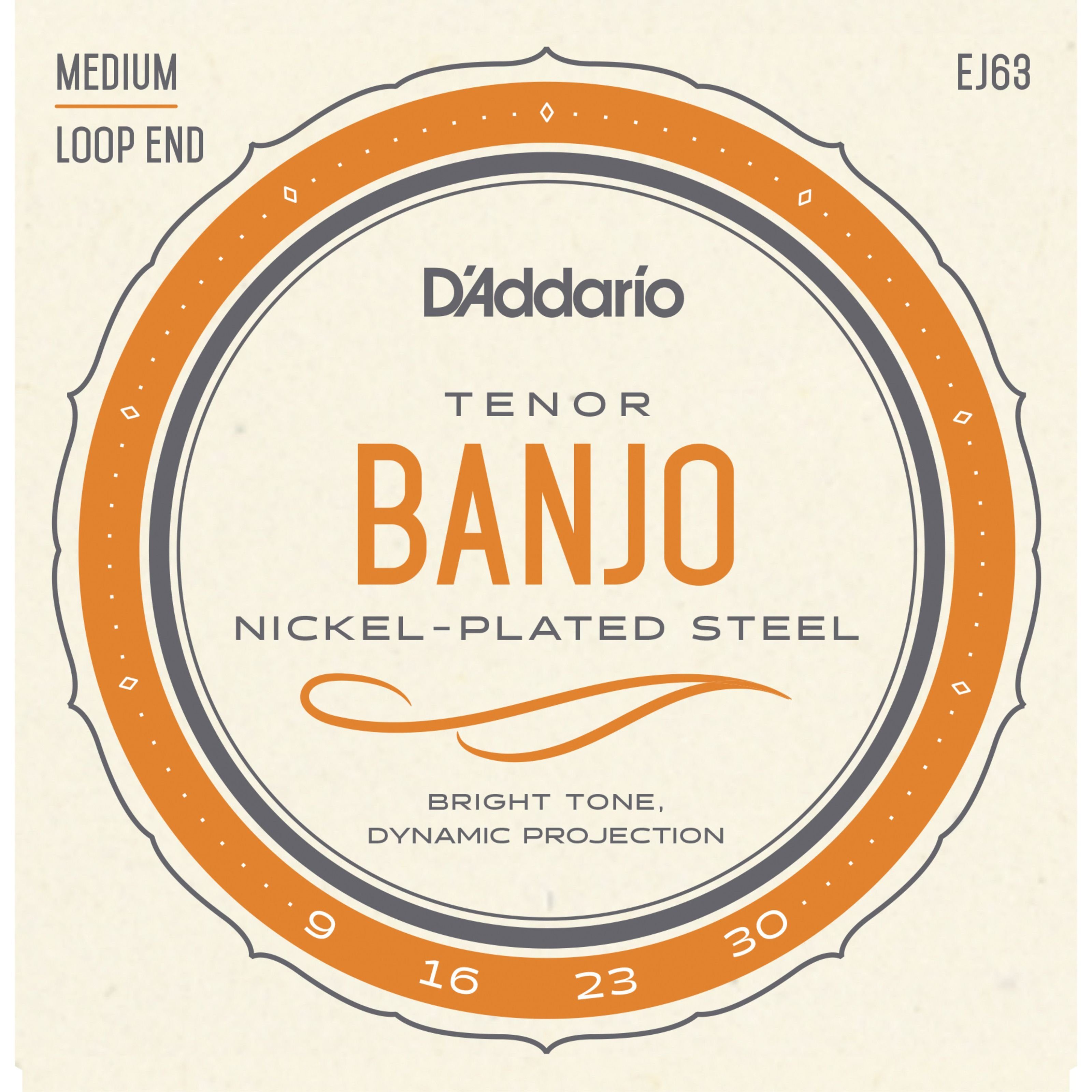 Tenor 4-String EJ63 - Daddario Saiten End Saiten Nickel Spielzeug-Musikinstrument, Loop Banjo
