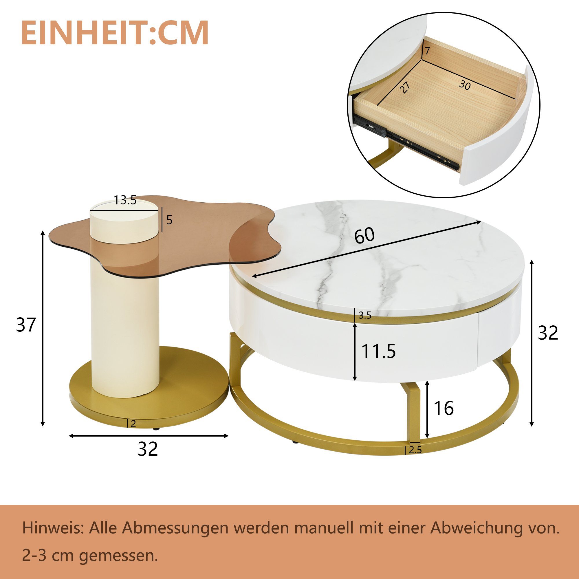 Couchtisch Nesting-Couchtisch 2er/Set Satztische Beistelltisch Gotagee Wohnzimmer-Tisch