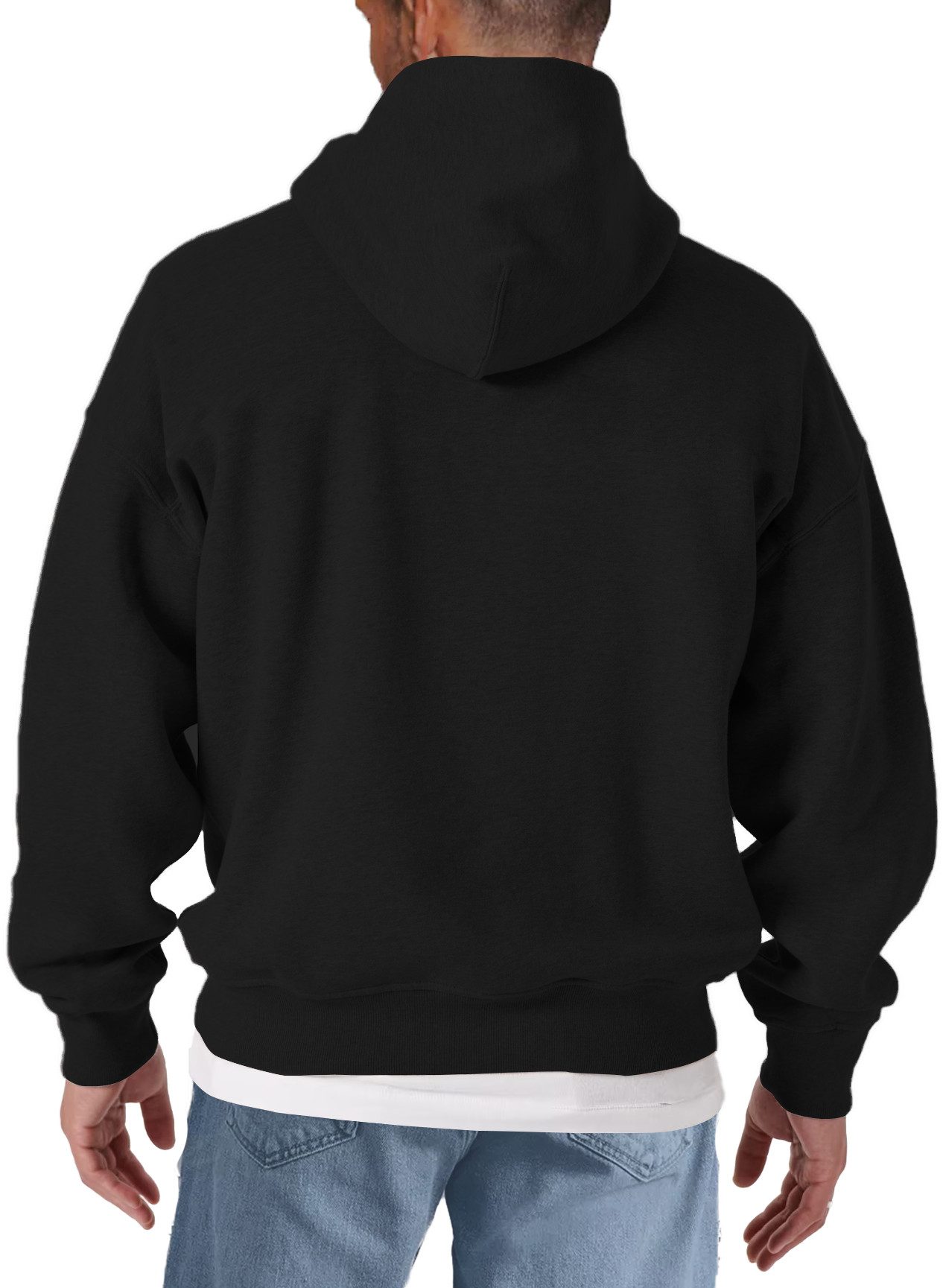 MAKAYA Kapuzenpullover mit Regenbogen Streifen Vintage Motiv Regenbogenfarben Pastell (Schwarz, S, M, L, XL, XXL, 3XL, 4XL) Baumwolle