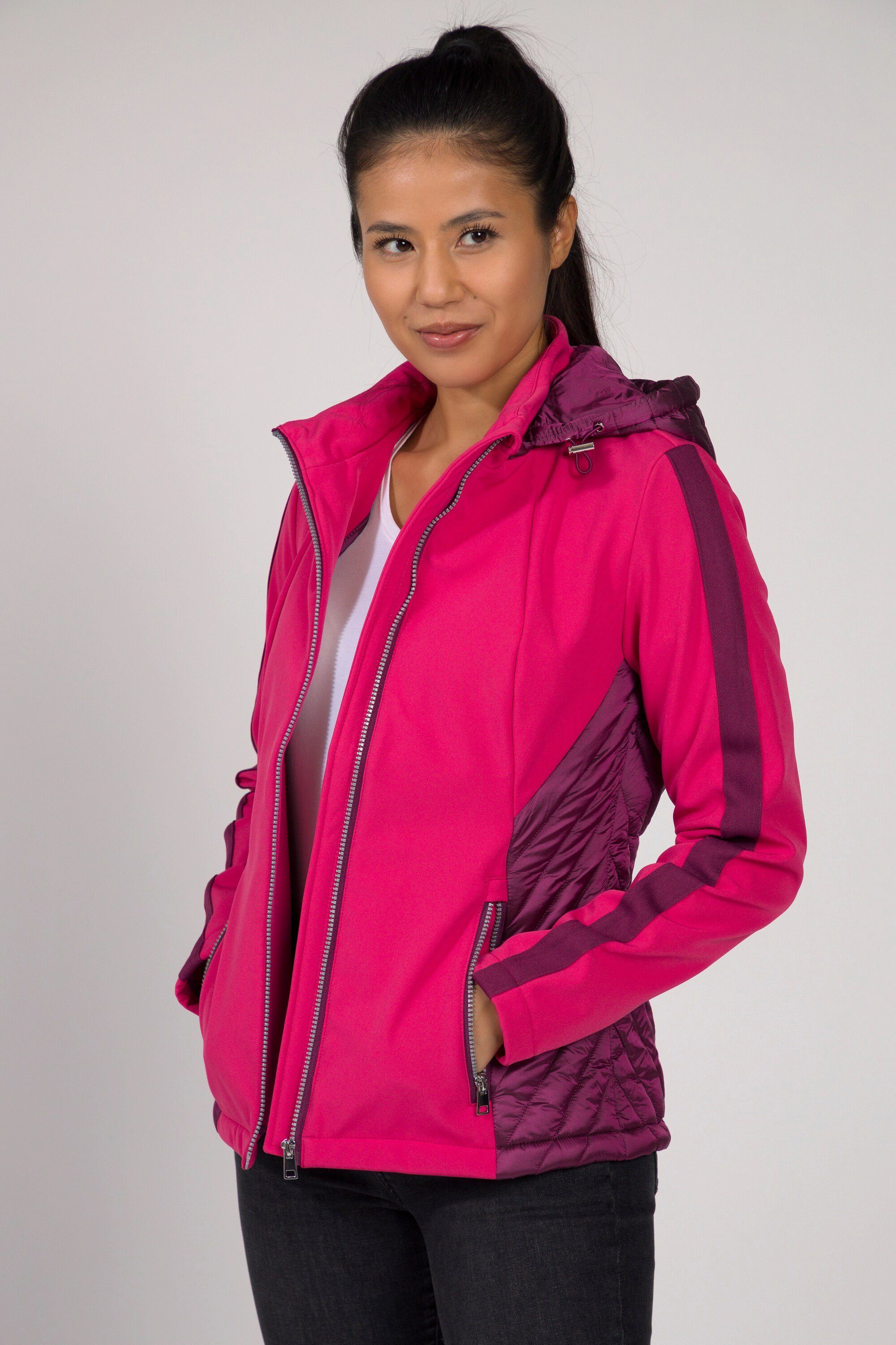 Stepp-Einsätze Funktionsjacke Softshell-Jacke Gina Kapuze Laura Langarm