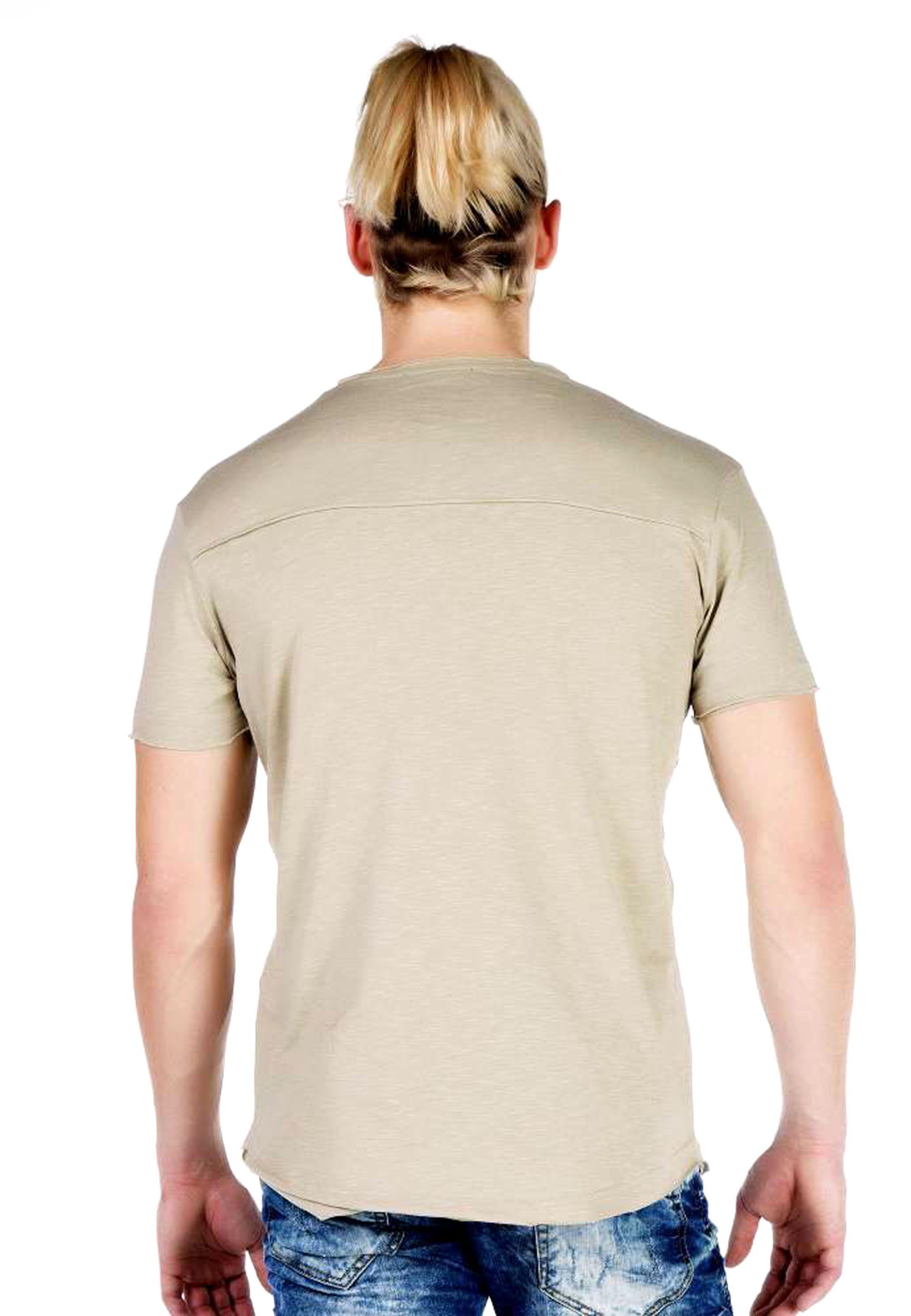 schlichtem in T-Shirt beige Design Baxx Cipo &