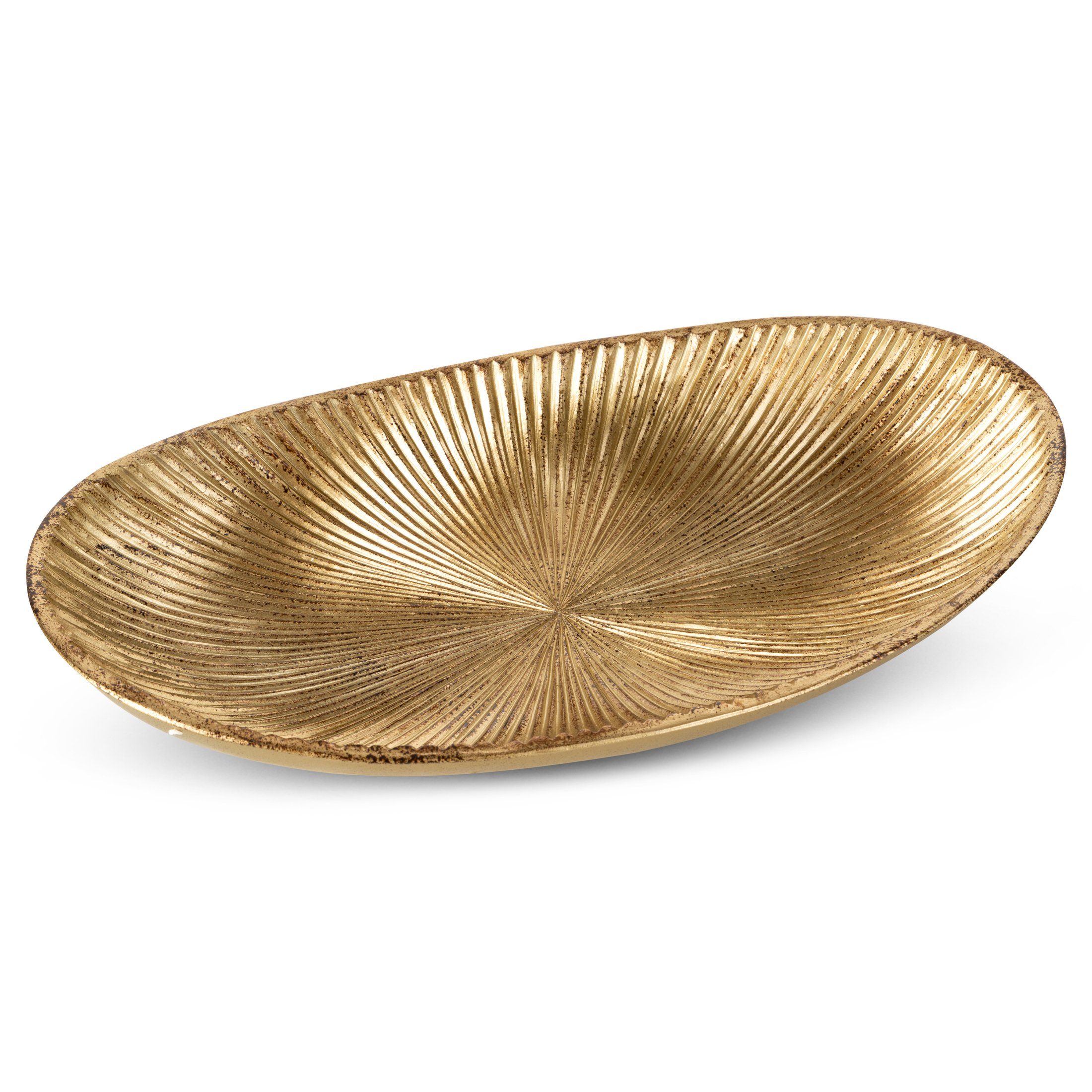 Eurofirany cm Dekoteller Dekoplatte AMARI Form, ovaler Gold, Teller, Farbe in Größe 31x19x6