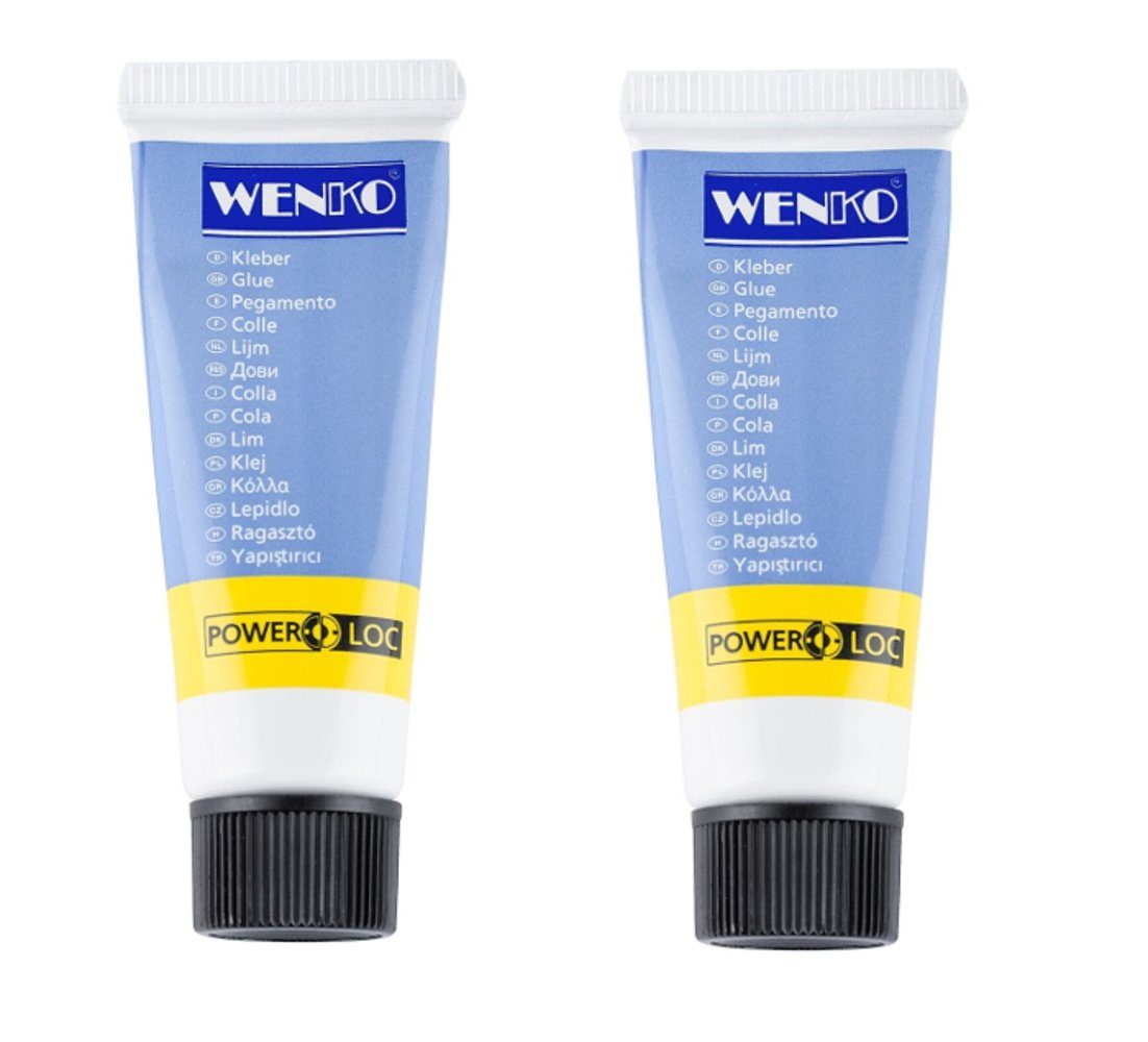 WENKO Fliesenaufkleber Power-Loc® Kleber für Wandserien., 2x 10 ml Kleber Set, Befestigung Ersatz ohne bohren