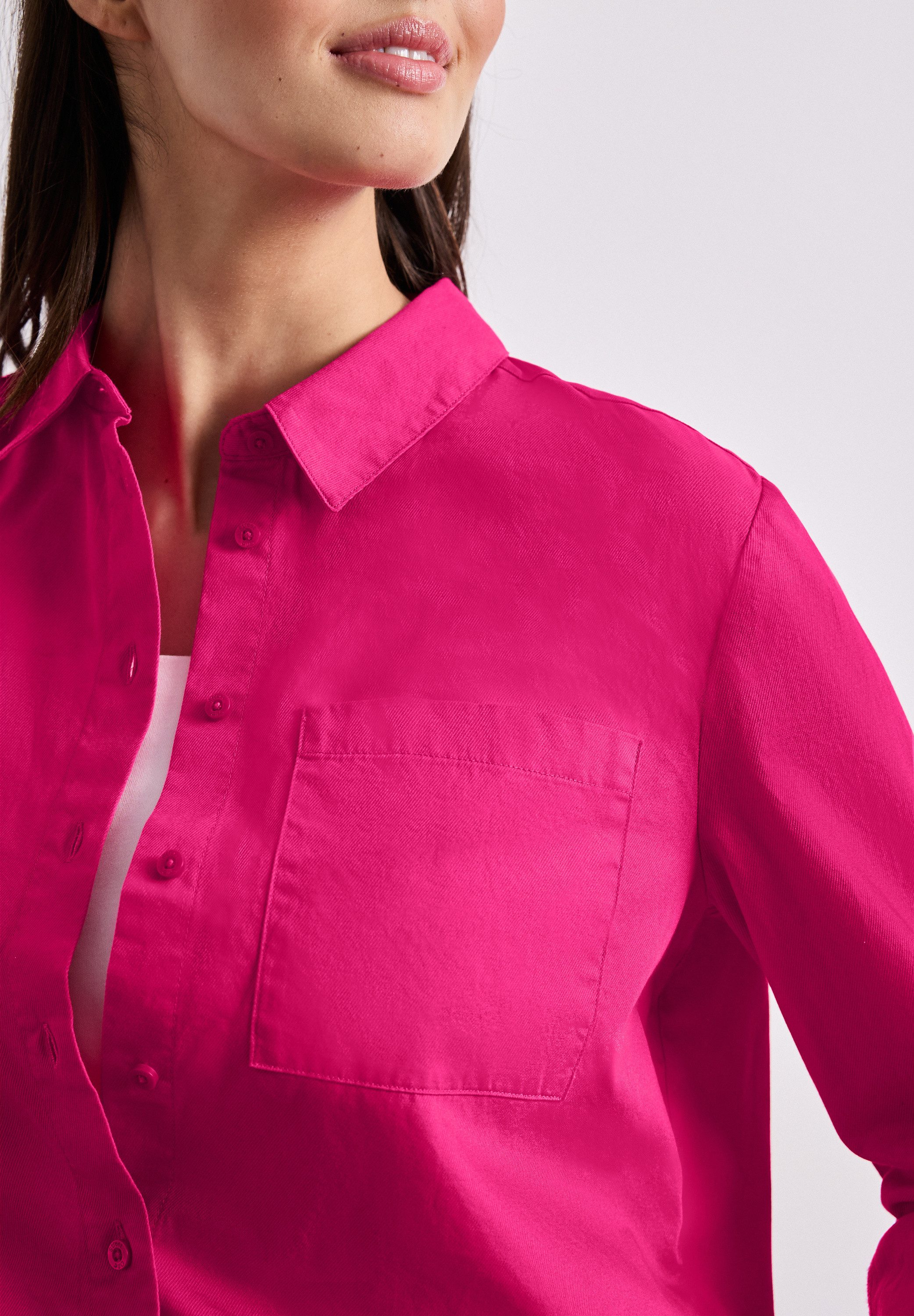 STREET ONE Langarmbluse mit Hemdkragen aus Twill