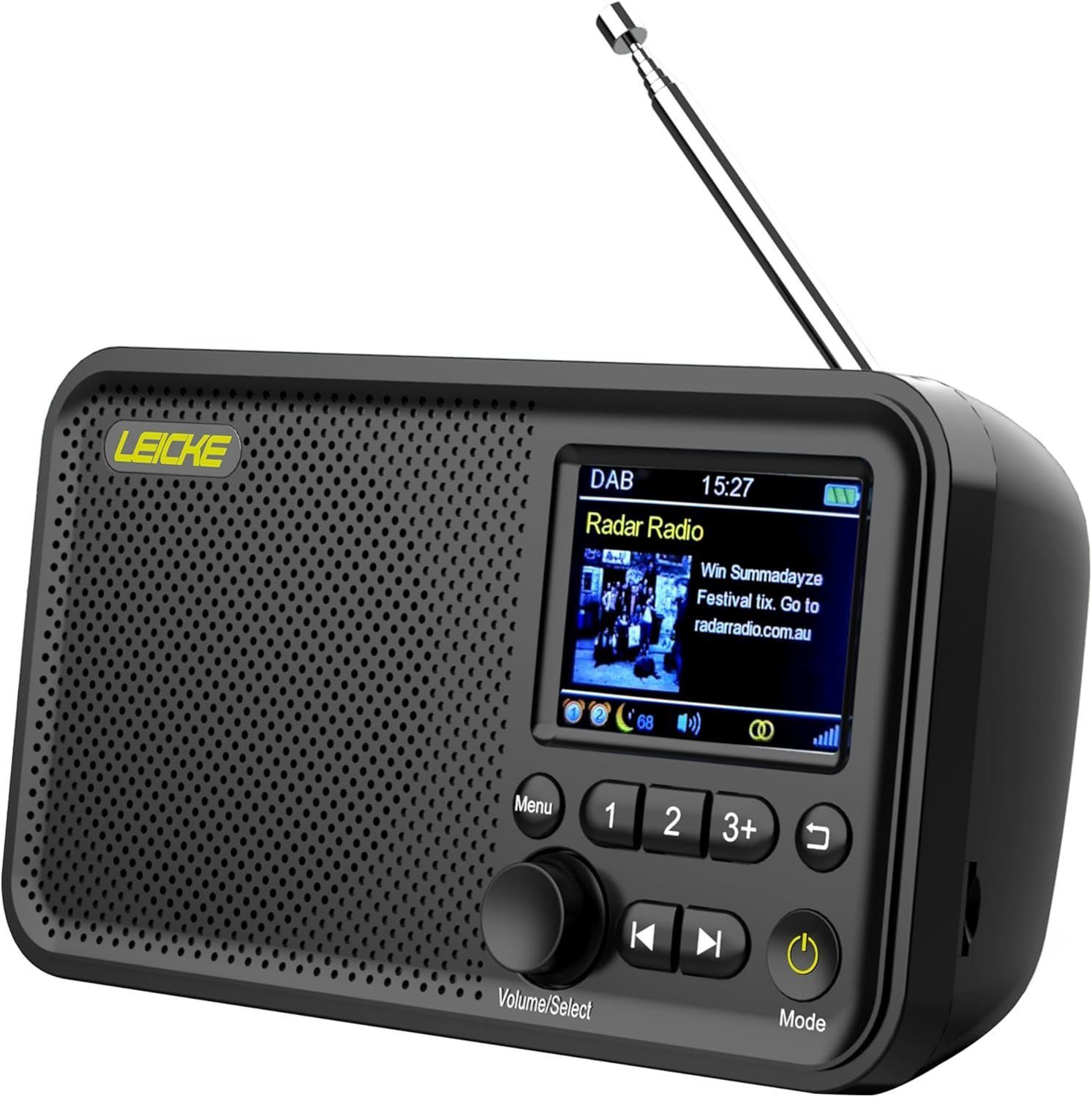 Leicke DAB+ / UKW - Radio + Bluetooth Lautsprecher (EP19013) Digitalradio (DAB) (Digitalradio (DAB), UKW-Radio (FM), Bluetooth Radio)