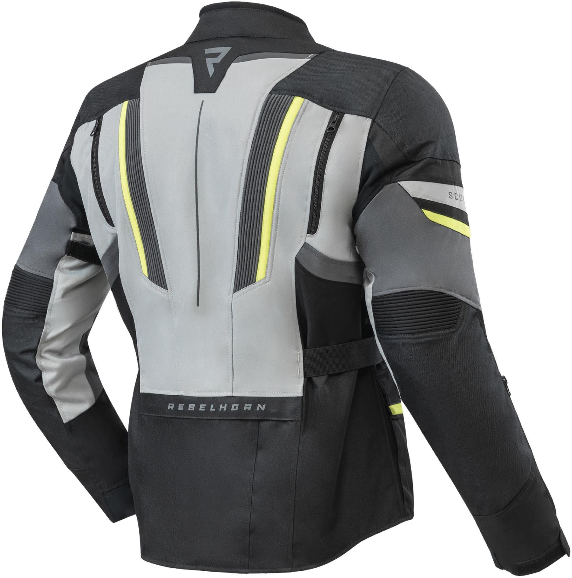Rebelhorn Motorradjacke Scout wasserdichte Motorrad Textiljacke Verbindungsreißverschluss,Ellenbogenprotektoren enthalten,herausn