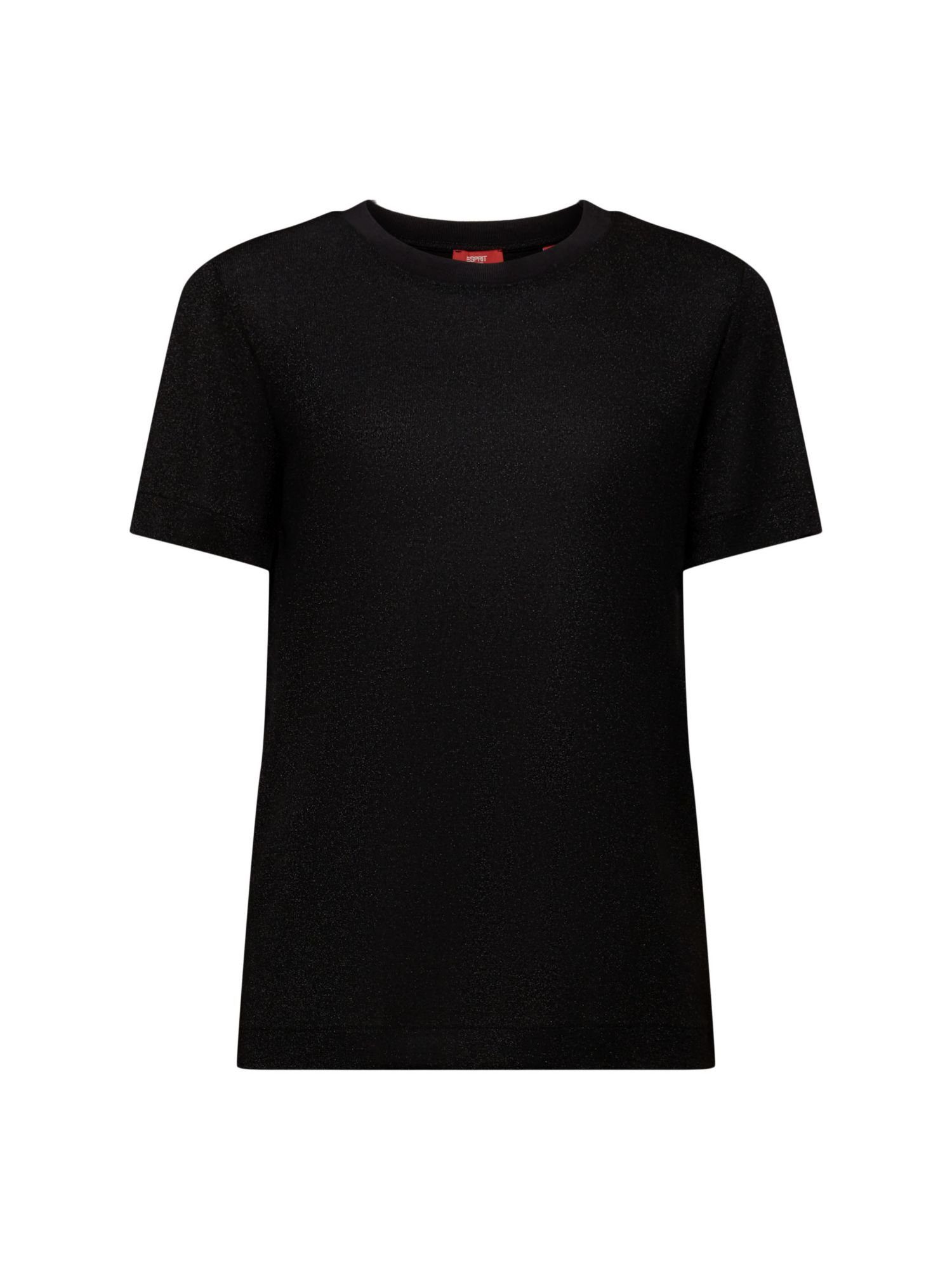 T-Shirt im Glitzerlook T-Shirt BLACK (1-tlg) Esprit