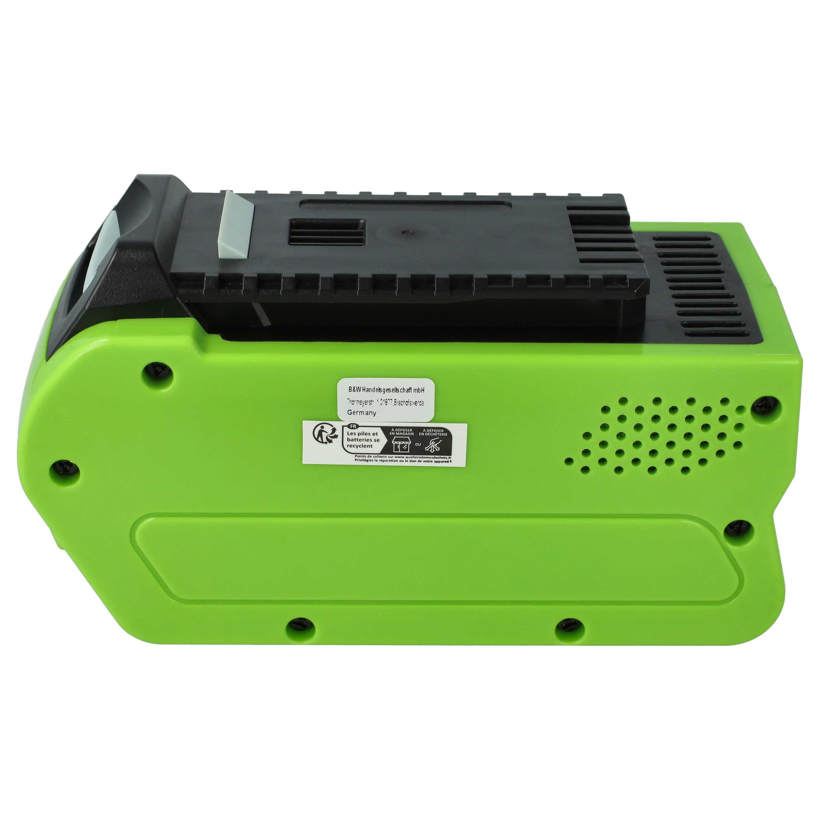 Extensilo Akku passend für Greenworks G40LM45K4, G40LM45K2X, G40LM45, Akku Akku Li-Ion 5000 mAh (40 V, 1 St), Leistungsfähiger Austausch-Akku für Rasenmäher, Wiederaufladbar