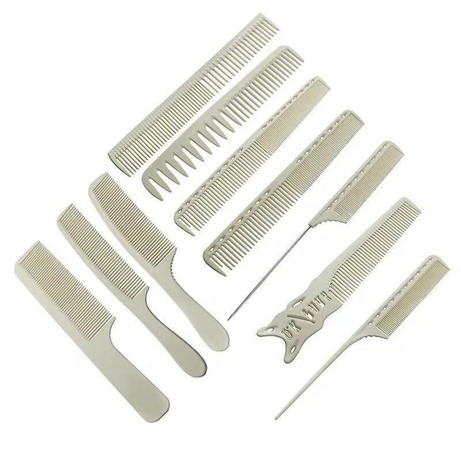 LuxusKollektion Schneidekamm Professionelles 8/10 Stück Kohlefaser Kamm Set für alle Frisuren