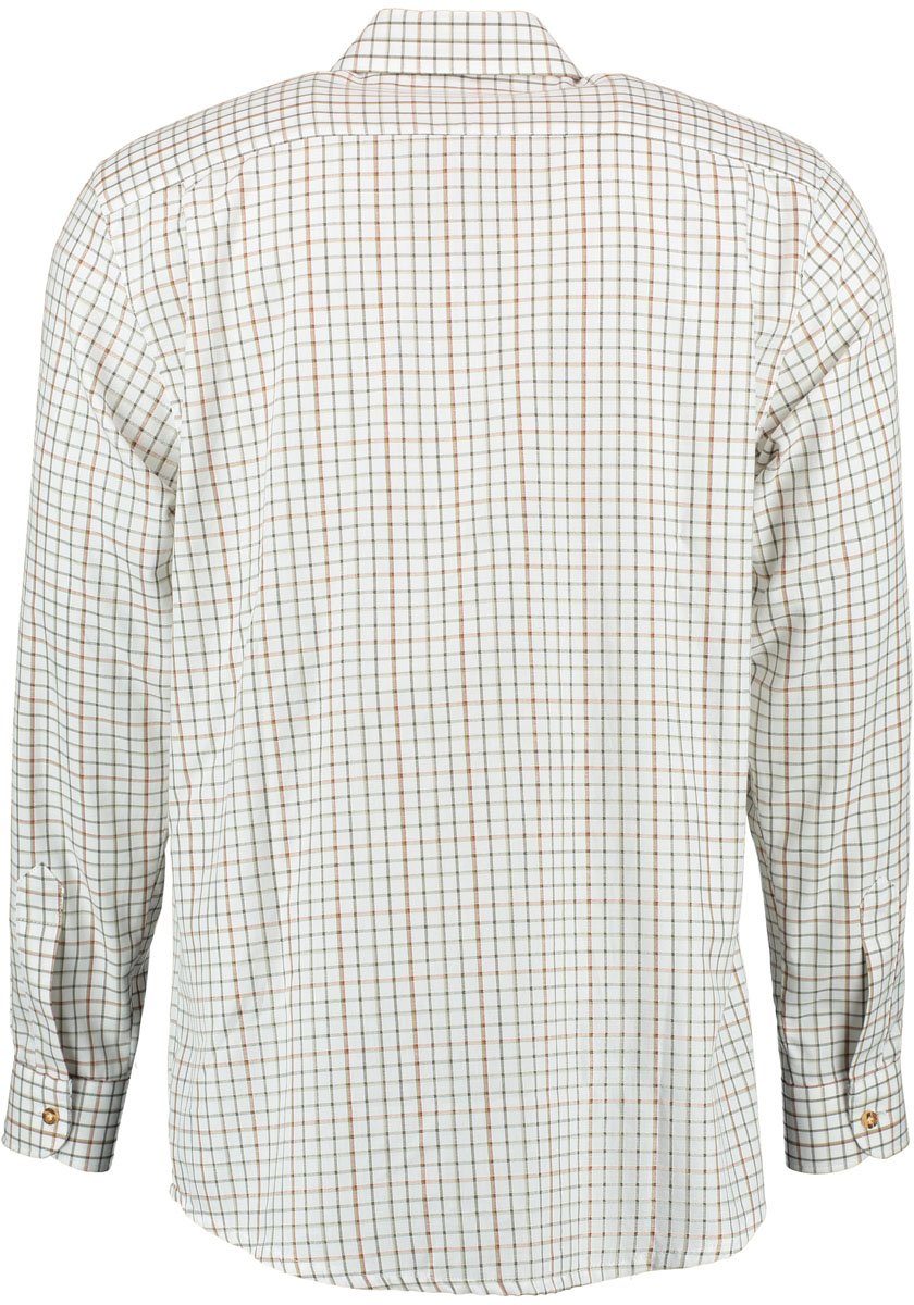 khaki/schlamm Brusttasche Smavel OS-Trachten mit der Hirsch-Stickerei auf Trachtenhemd Langarmhemd