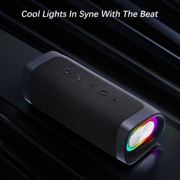 Gontence Outdoor Tragbarer Musikbox mit RGB Licht/ blinken mit Musik Bluetooth-Lautsprecher (Party Camping Radfahren Wasserdichter Bluetooth-Lautsprecher)