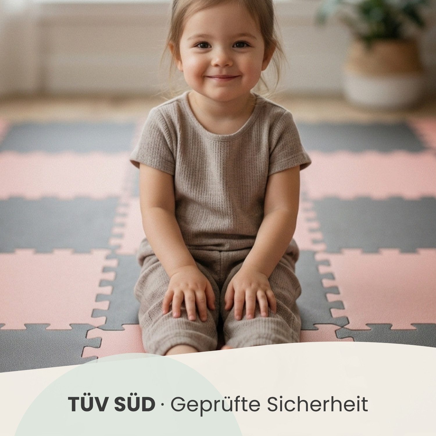 LittleTom Puzzlematte für Kinder - 18 Teile Spielmatte 30x30 cm - TÜV Geprüfte Krabbelmatte, (18-tlg), Spielunterlage für Drinnen und Draußen - Kinderzimmer Puzzleteppich