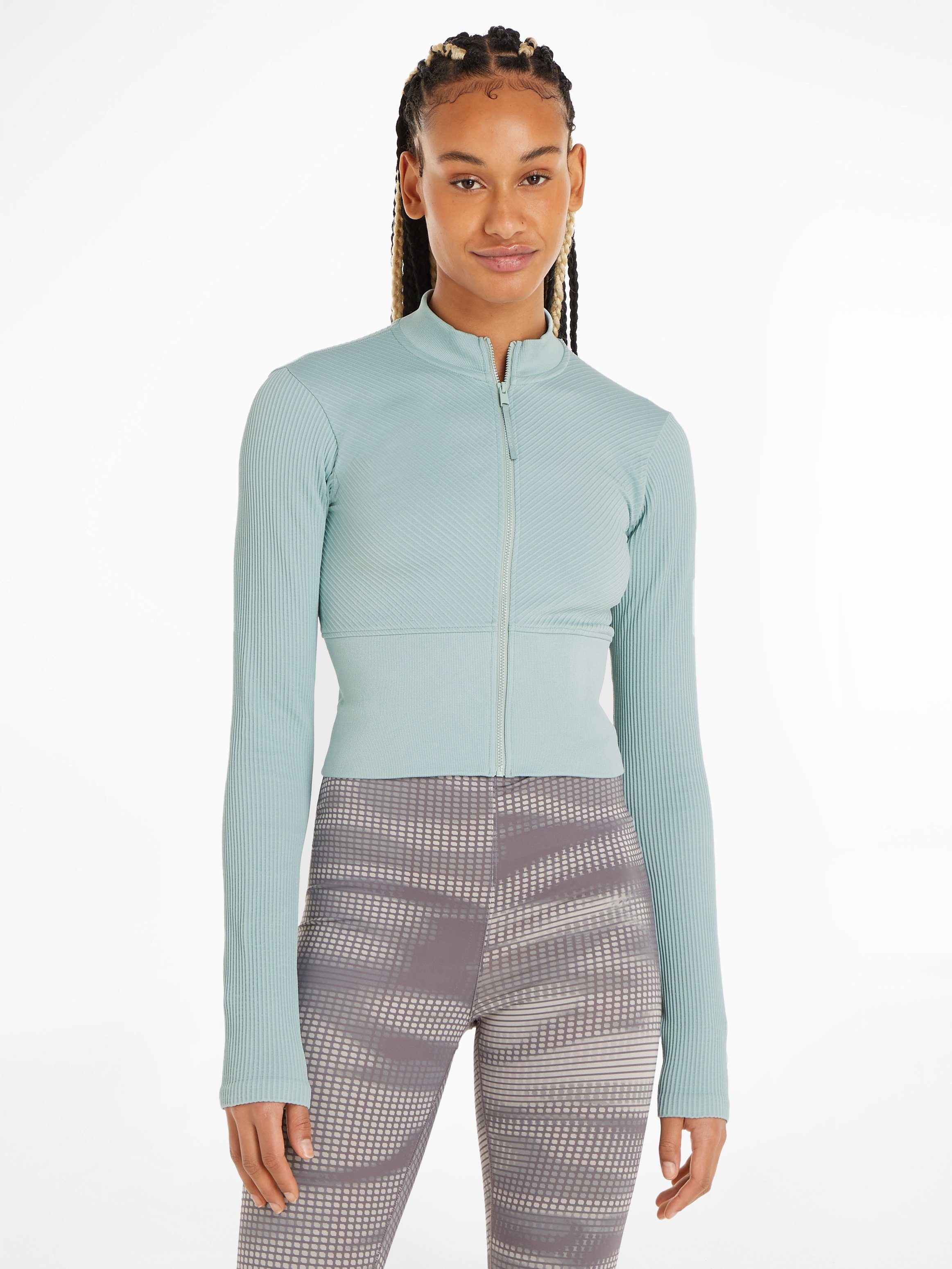 blau Stehkragenpullover - Zip Klein Jacket WO Seamless Full Calvin Sport