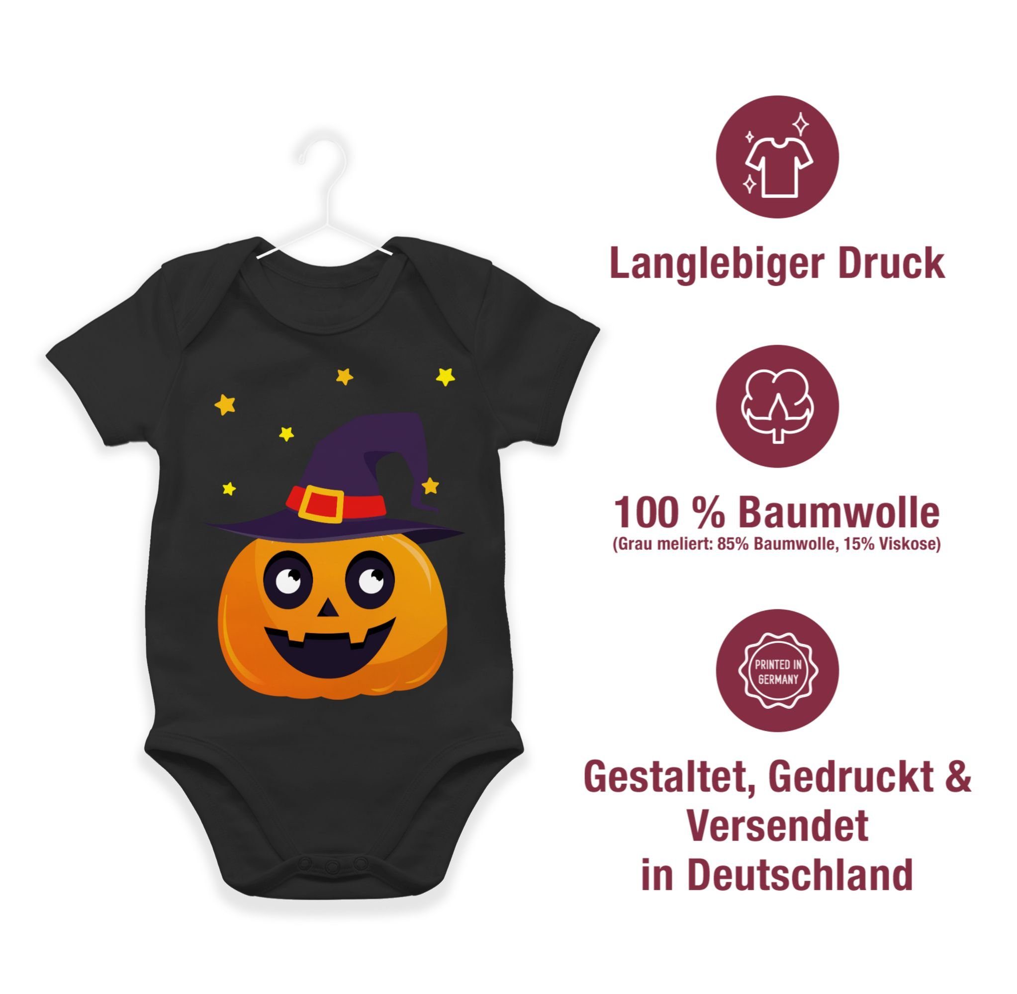 für Süßer Halloween Pumpkin Shirtbody Niedlich Kürbis 2 Kostüme Baby Schwarz Shirtracer