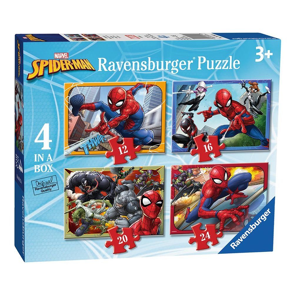 Spiderman Puzzle, Kinder Puzzleteile Puzzle Puzzle Spiderman Marvel Box in 1 4 24 Ravensburger