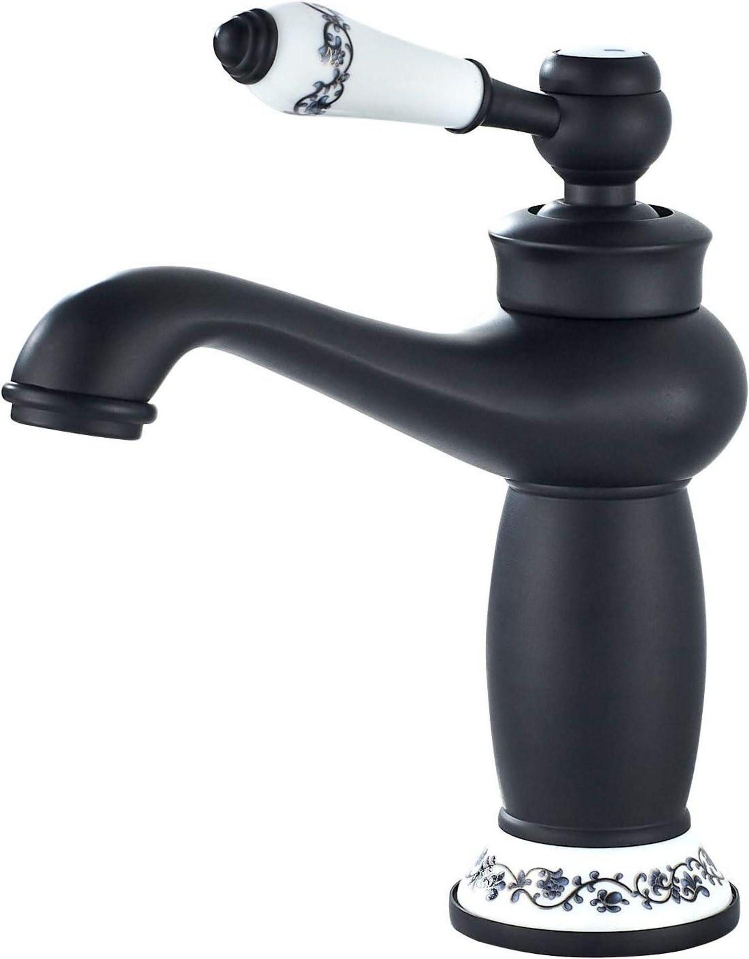 LuxusKollektion Waschtischarmatur Bad Wasserhahn Schwarz Keramikventilkern günstig online kaufen