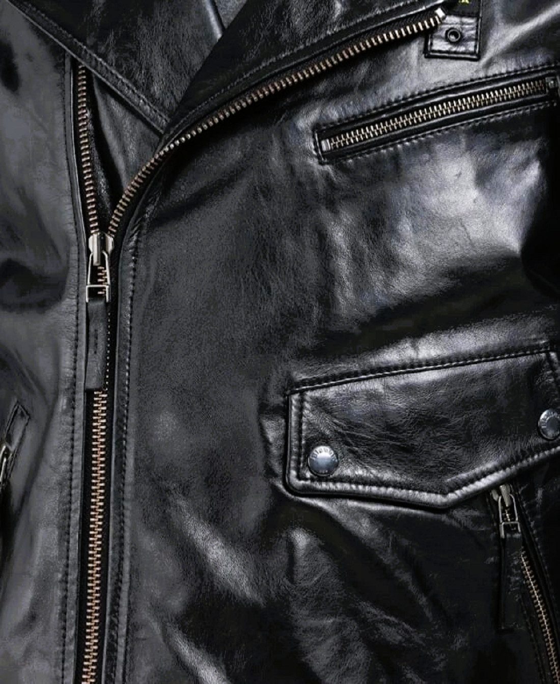 Blauer.USA Bikerjacke Blauer USA Herren Jacke, BLAUER USA Herren Pelle/Leder Bikerjacke mit Stehkragen, in Unifarbe
