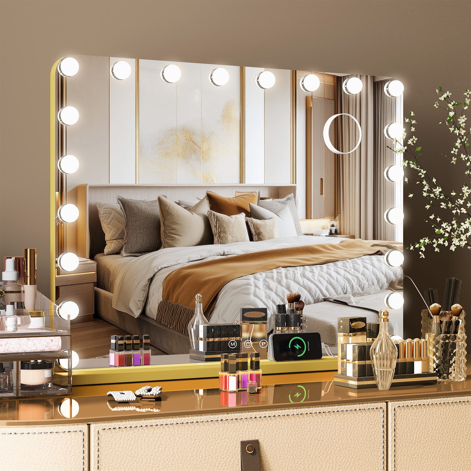 TLGREEN Schminkspiegel mit beleuchtung,50x40/58x46/80x60 Spiegel, (80x60cm günstig online kaufen