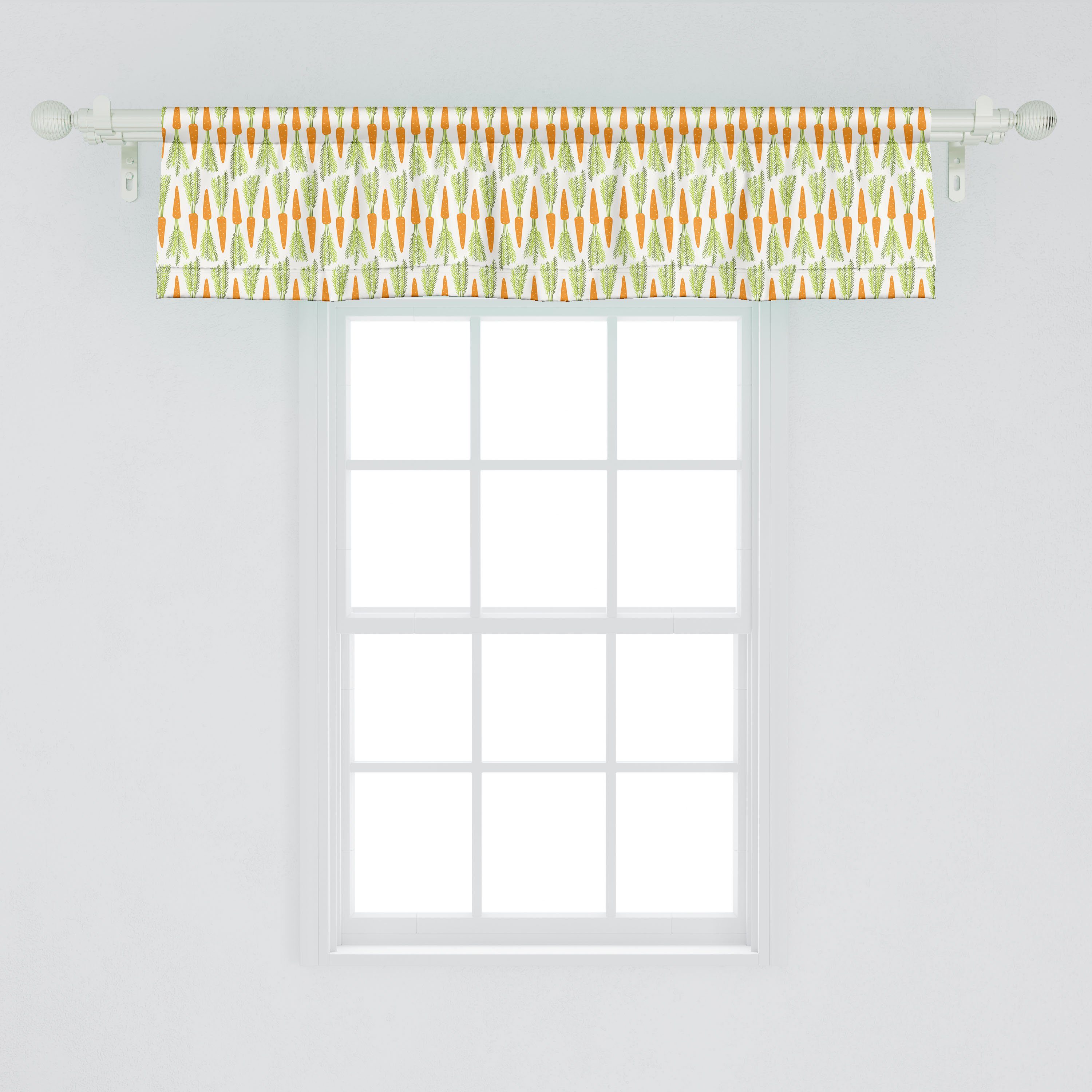 einfache Vorhang Schlafzimmer Gemüse mit Küche Karotten Stangentasche, Microfaser, Abakuhaus, Dekor Volant für Scheibengardine