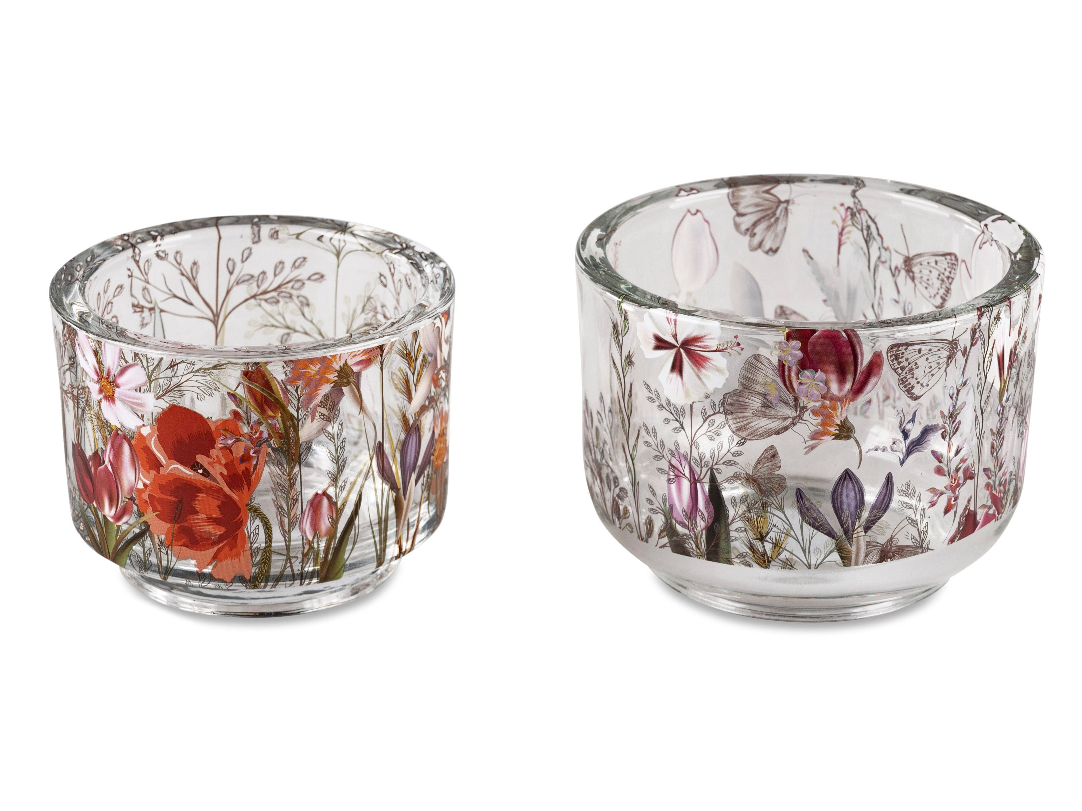 formano Teelichthalter Blumenwiese, Farbe: Mehrfarbig, Motiv: Blumen günstig online kaufen