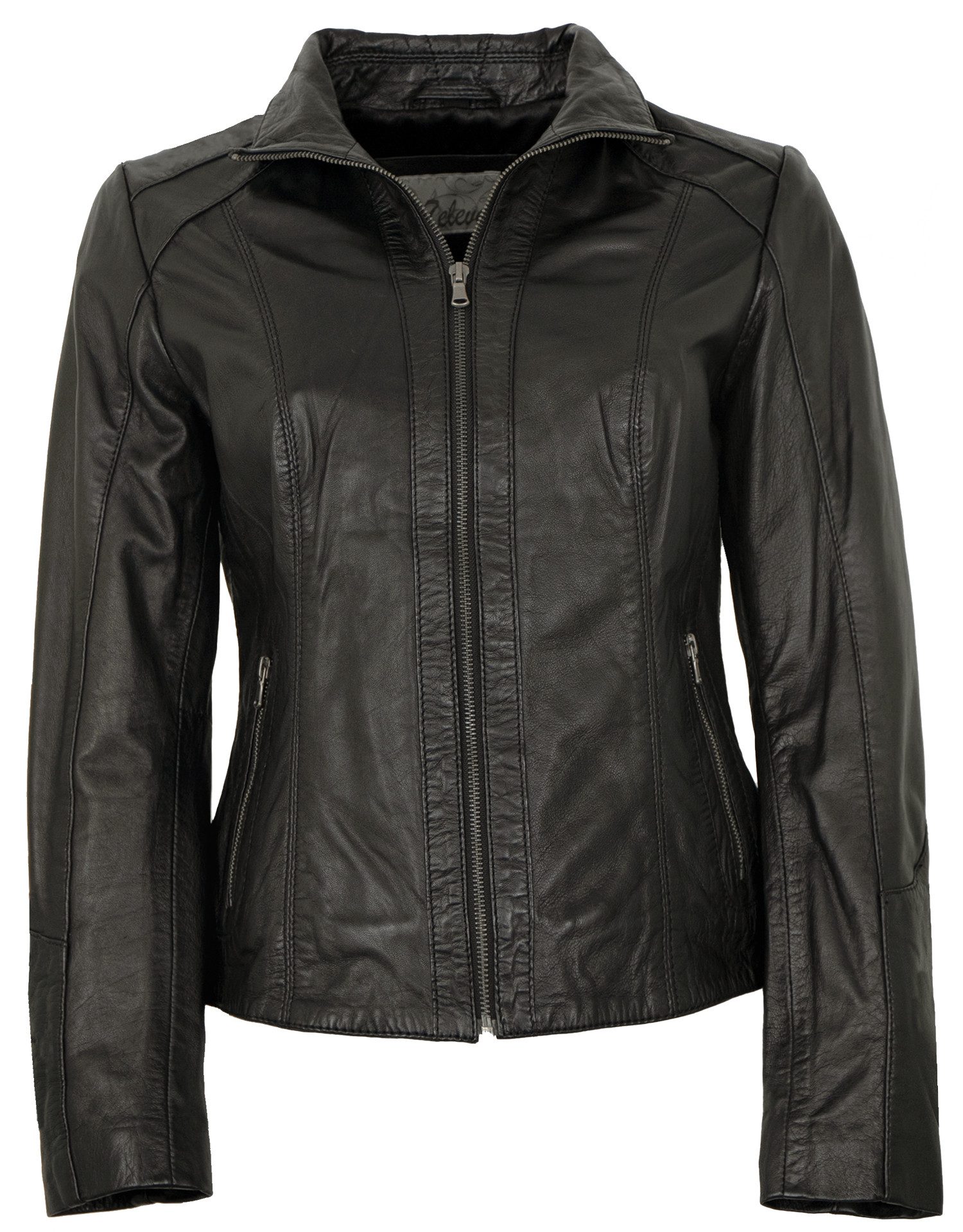 7eleven Lederjacke Tini 7eleven - Damen Lederjacke Lammnappa schwarz