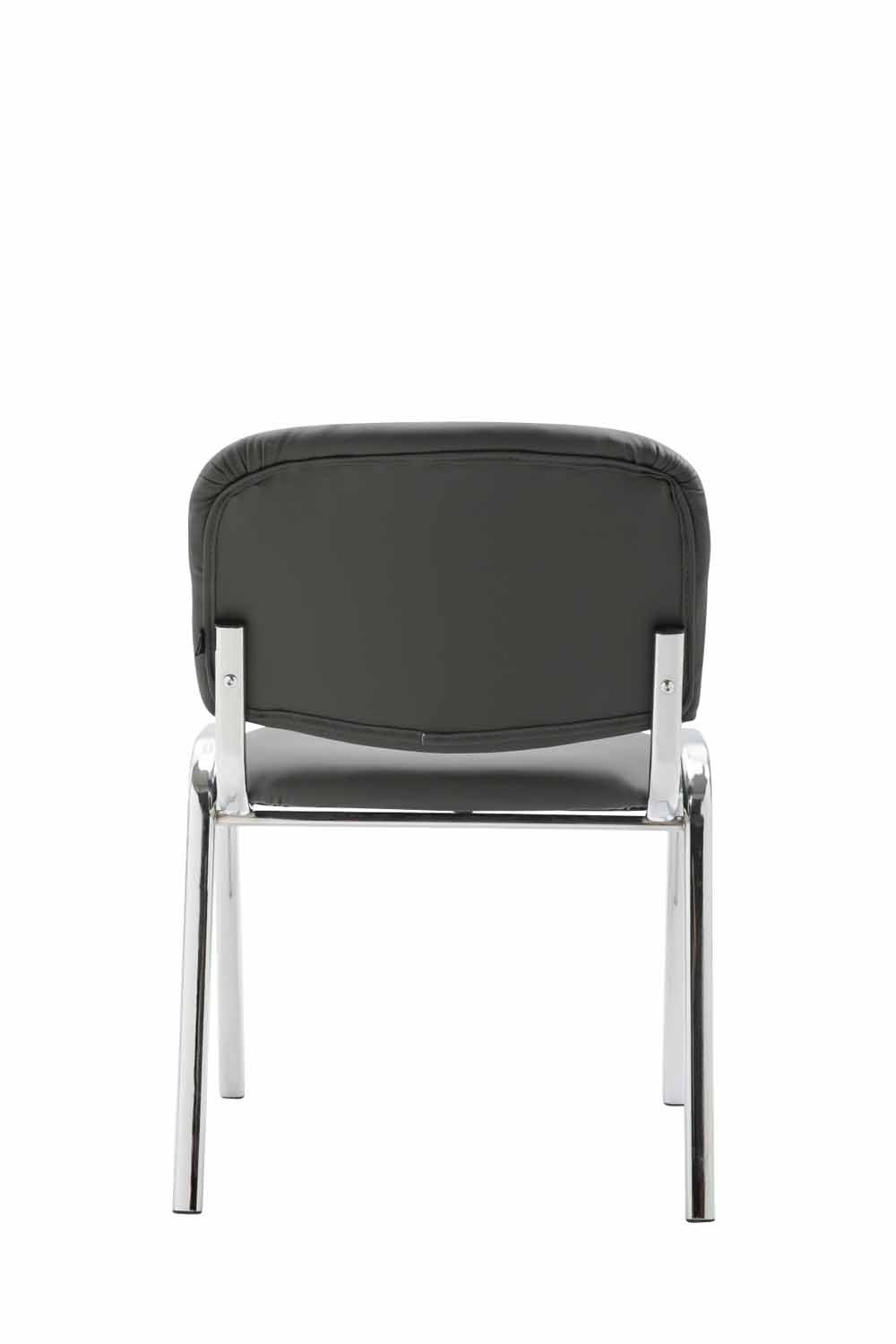 - hochwertiger - Sitzfläche: grau Warteraumstuhl Polsterung Keen chrom Kunstleder TPFLiving Metall Konferenzstuhl Besucherstuhl (Besprechungsstuhl - mit - Gestell: Messestuhl),